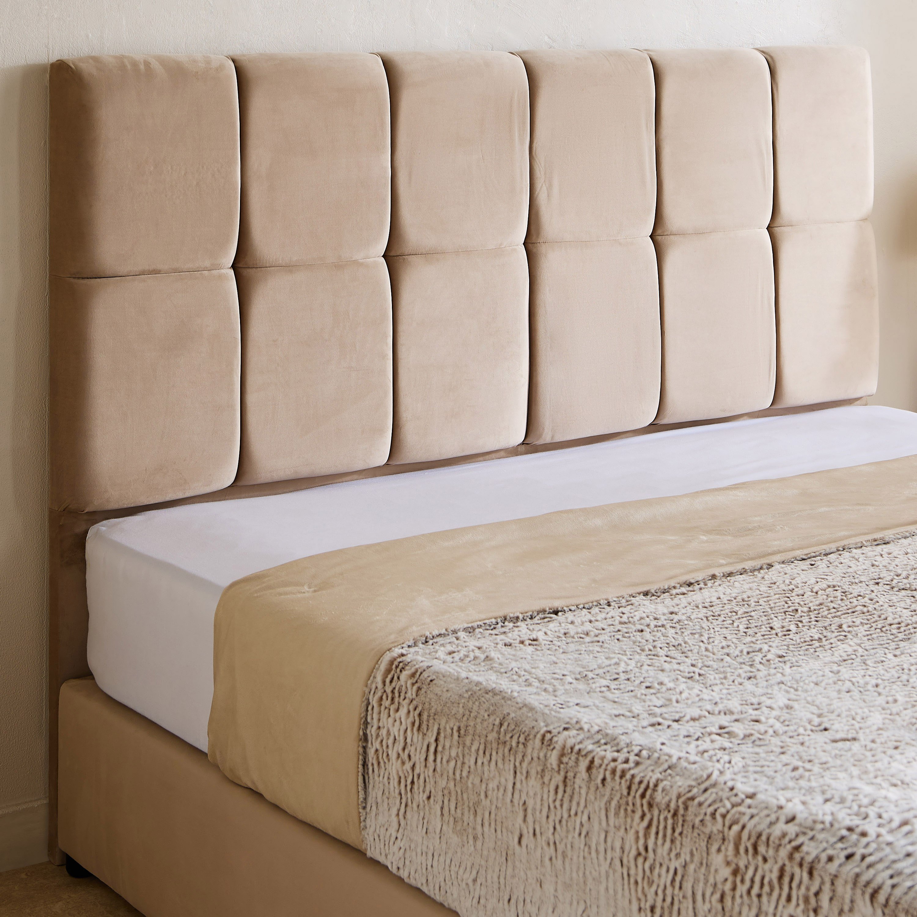 Nordica Pebble Upholstered Queen Bed - 160x200 cm-hbxbedroom-bedsandbedsets-beds-queen-image-3