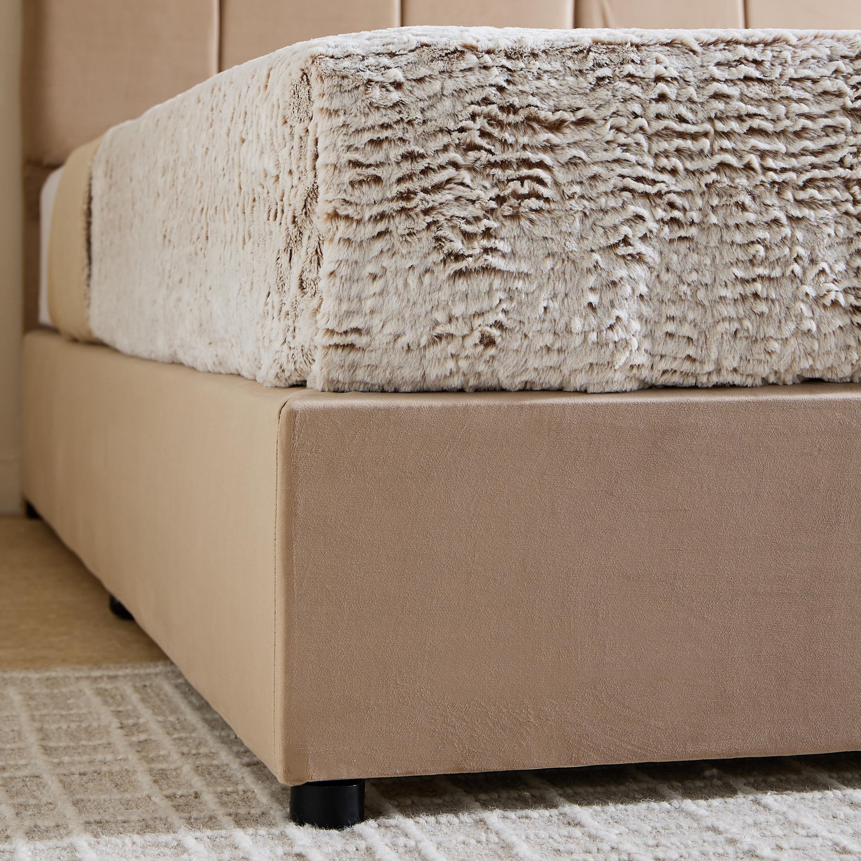 Nordica Pebble Upholstered Queen Bed - 160x200 cm-hbxbedroom-bedsandbedsets-beds-queen-image-4