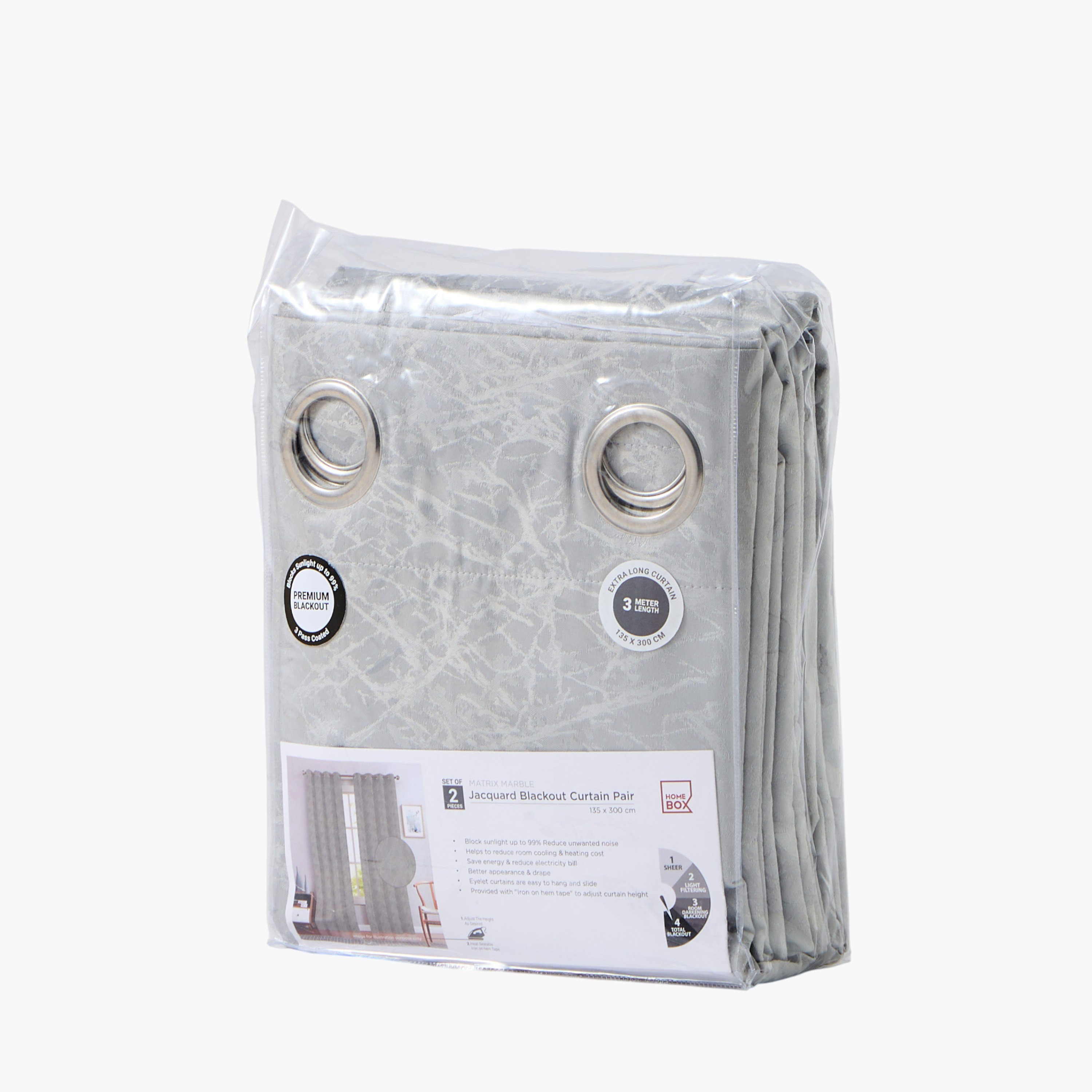 Matrix Marble 2-Piece Jacquard Blackout Curtain Set - 135x300 cm-hbxhomeware-hbxbedroom-image-4