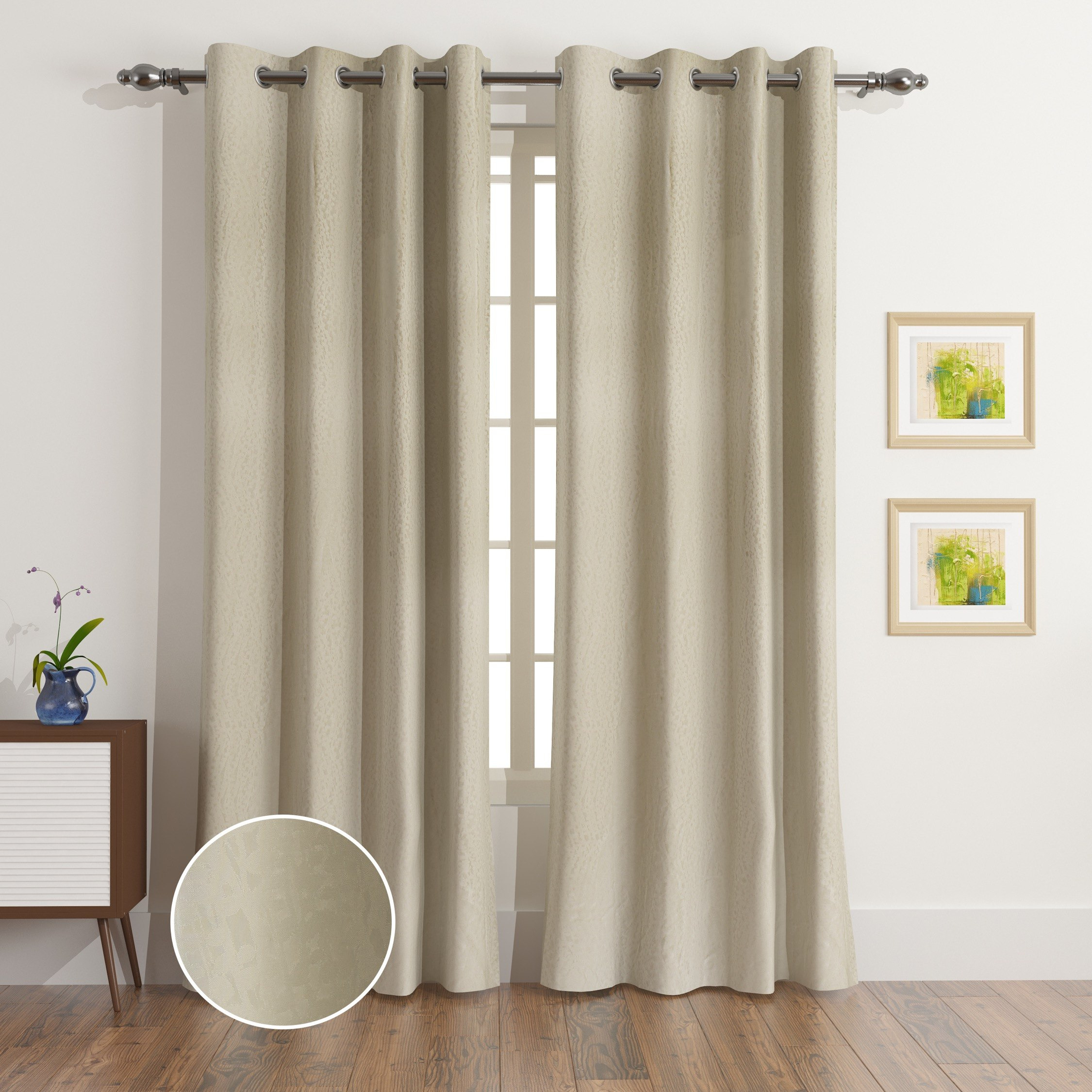 Matrix Distr 2-Piece Jacquard Blackout Curtain Set - 135x300 cm-hbxhomeware-hbxbedroom-image-1