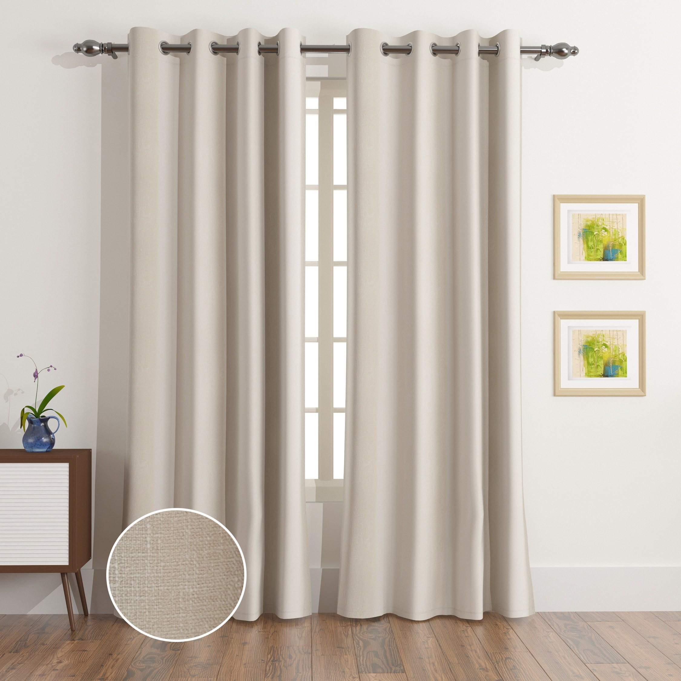 طقم ستائر جاكار معتمة قطعتين سلوب من ماتريكس - 135×300 سم-hbxhomeware-hbxbedroom-image-1