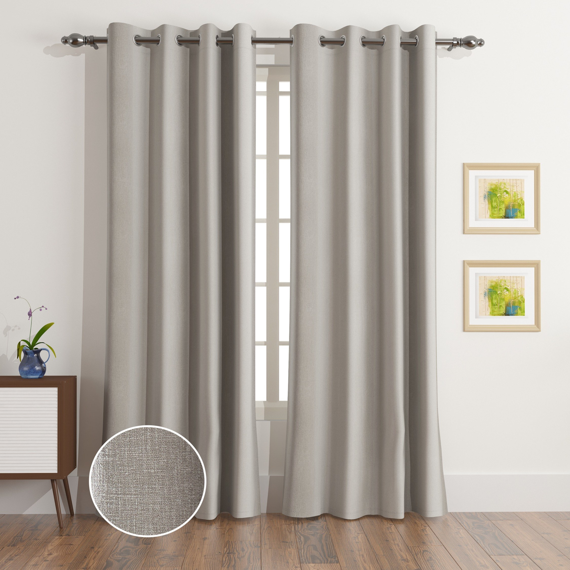 Matrix 2-Piece Slub Jacquard Blackout Curtain Set - 135x300 cm-hbxhomeware-hbxbedroom-image-1