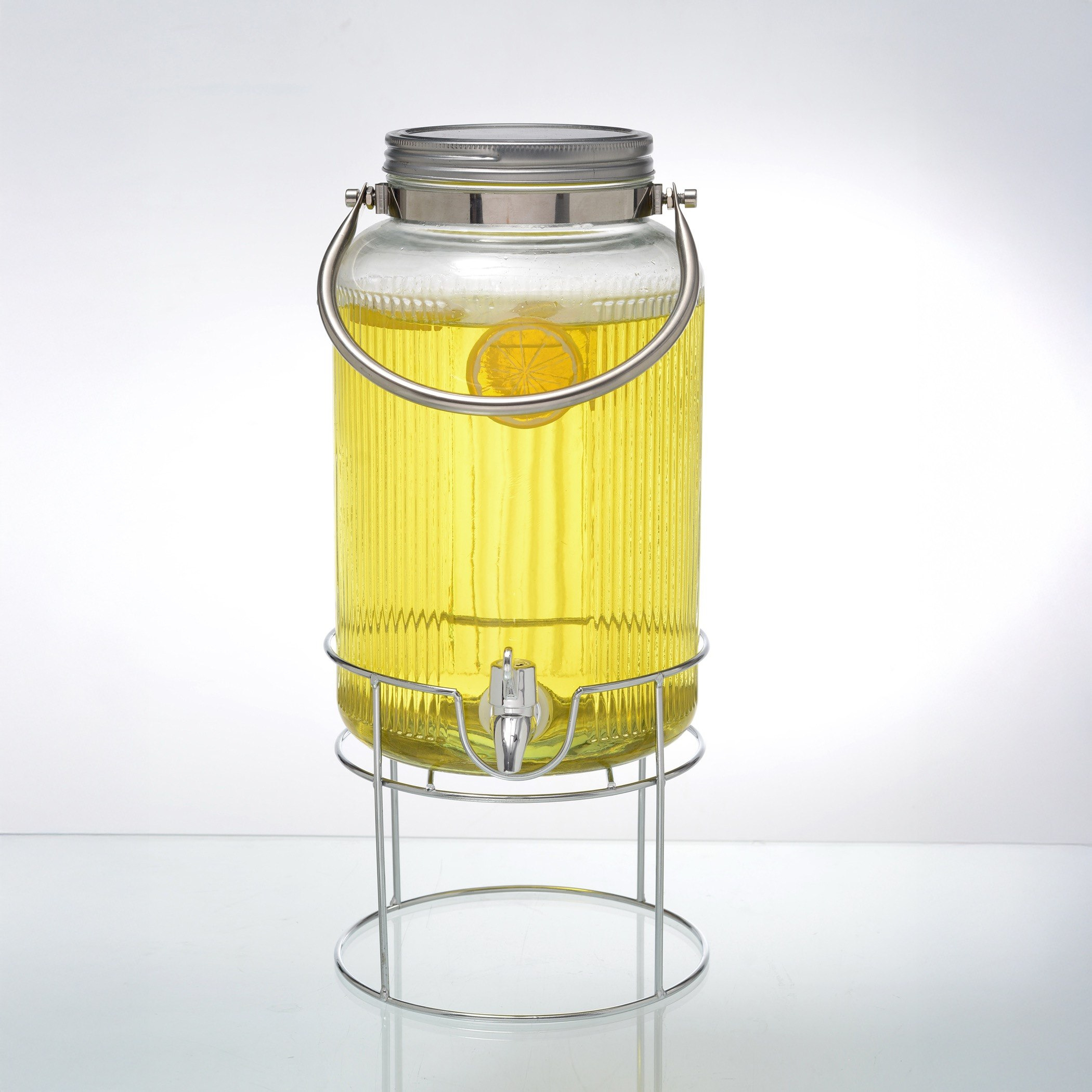 Neo Glass Dispenser with Metal Handle and Stand - 4 L-hbxhomeware-hbxkitchen-image-1