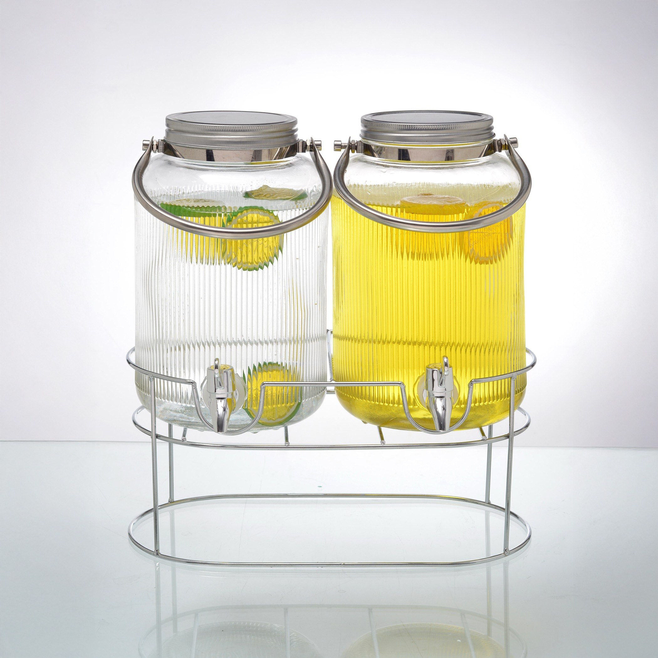 موزع مشروبات زجاج مزدوج مع حامل ومقبض معدن من نيو - 4 لتر-hbxhomeware-hbxkitchen-image-1