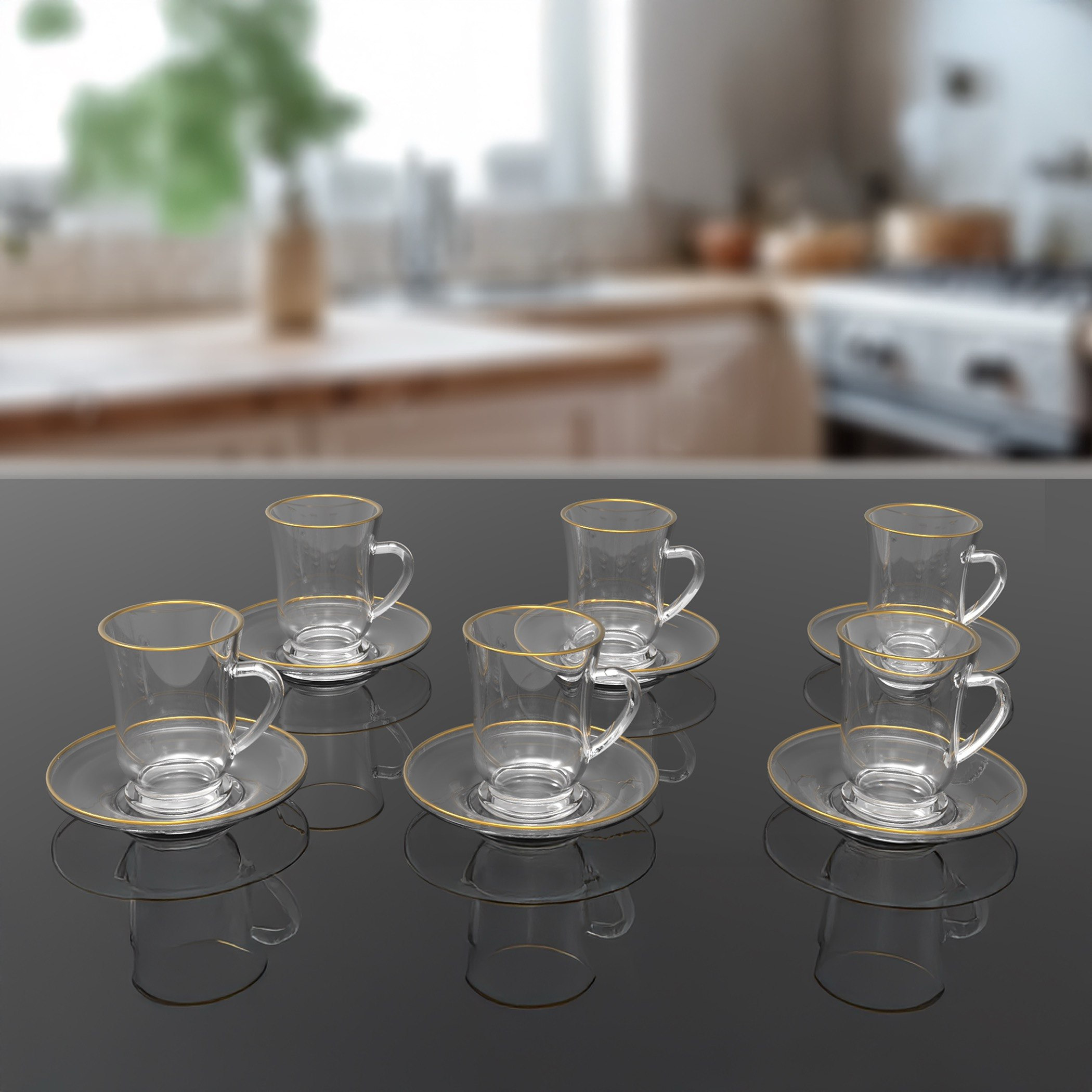 طقم أكواب وصحون شاي زجاج 12 قطعة من نيو-hbxhomeware-diningandtabletop-coffeeandteasets-image-1