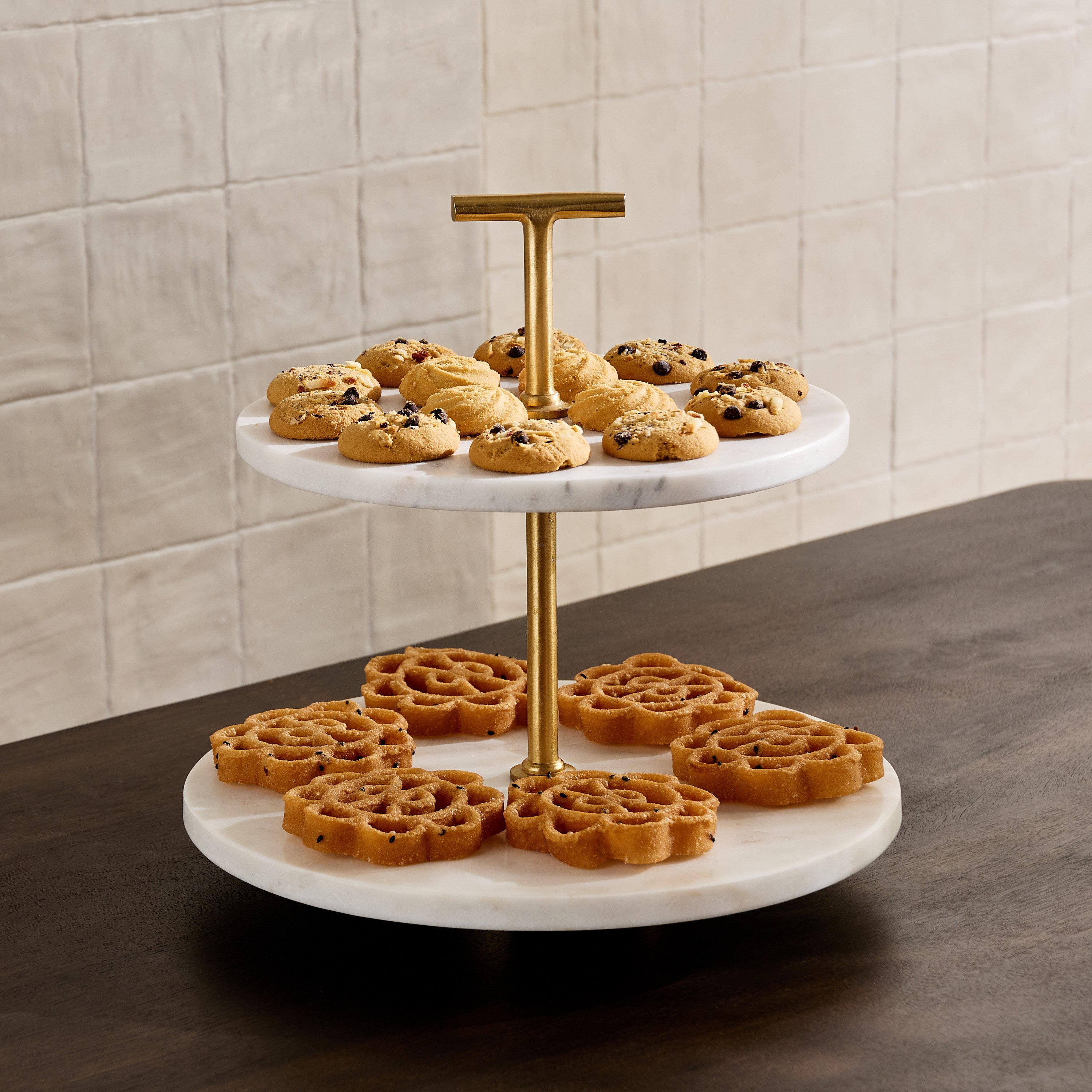 Blake Madlin Marble 2-Tier Server - 25 cm-hbxdecorandfurnishings-tabletop-serveware-image-1