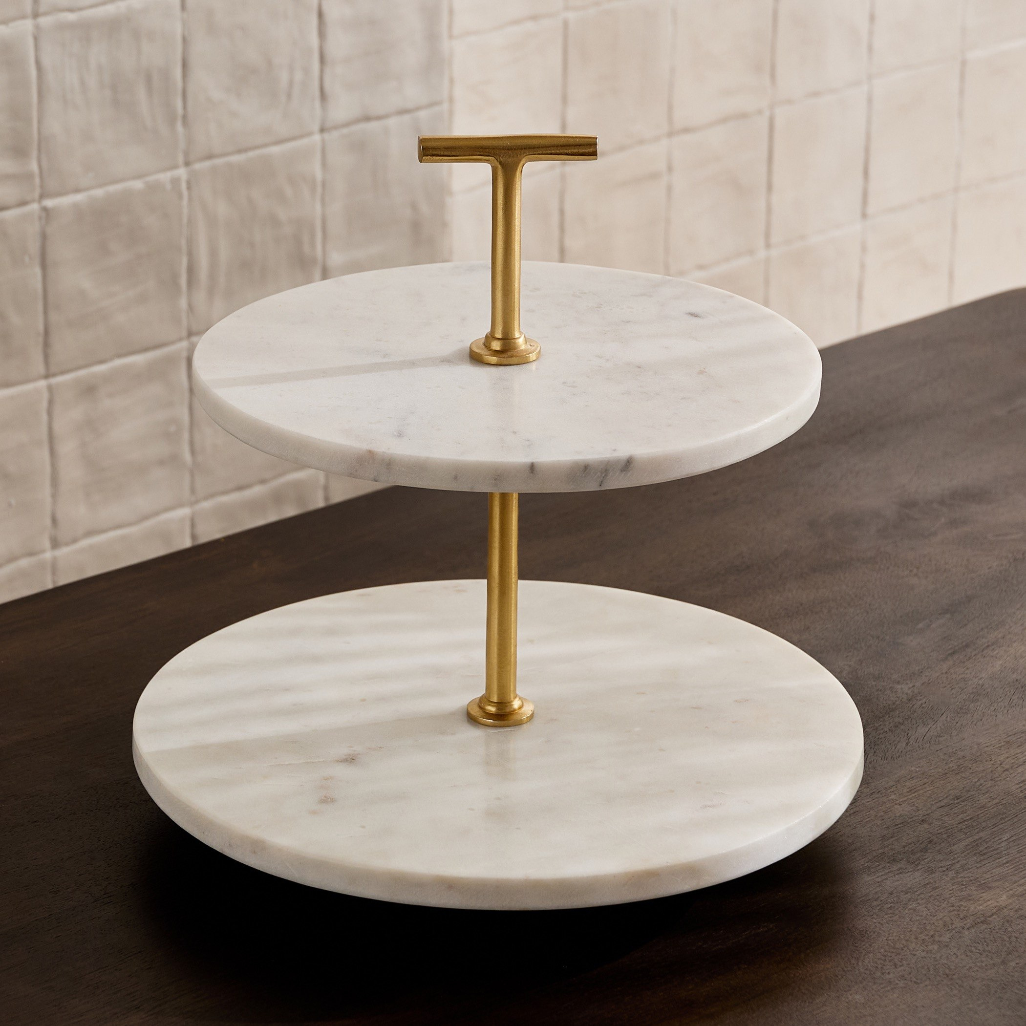 Blake Madlin Marble 2-Tier Server - 25 cm-hbxdecorandfurnishings-tabletop-serveware-image-2