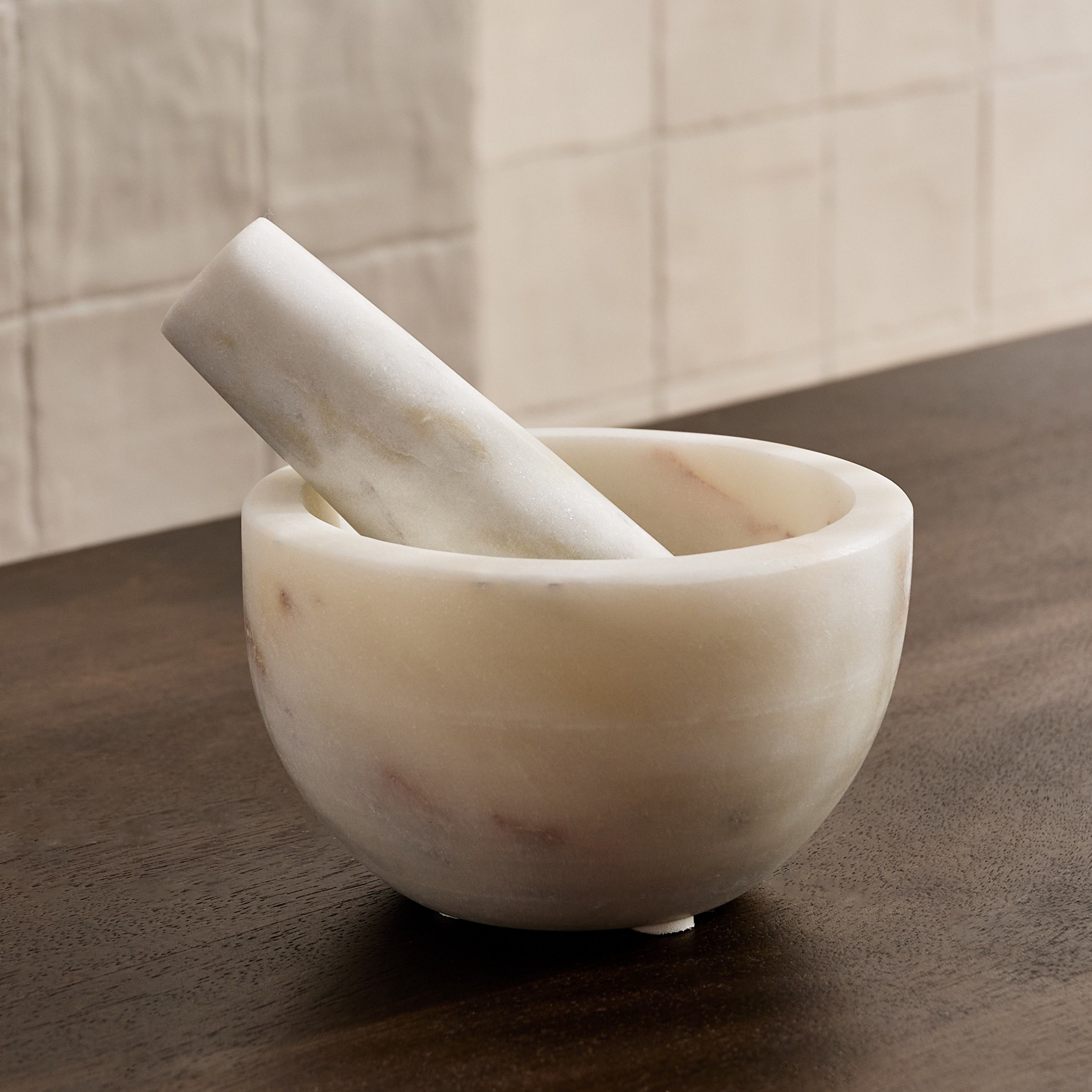 Blake Madlin Marble Mortar and Pestle - 8x13x13 cm-hbxkitchen-kitchenware-kitchenaccessories-image-1