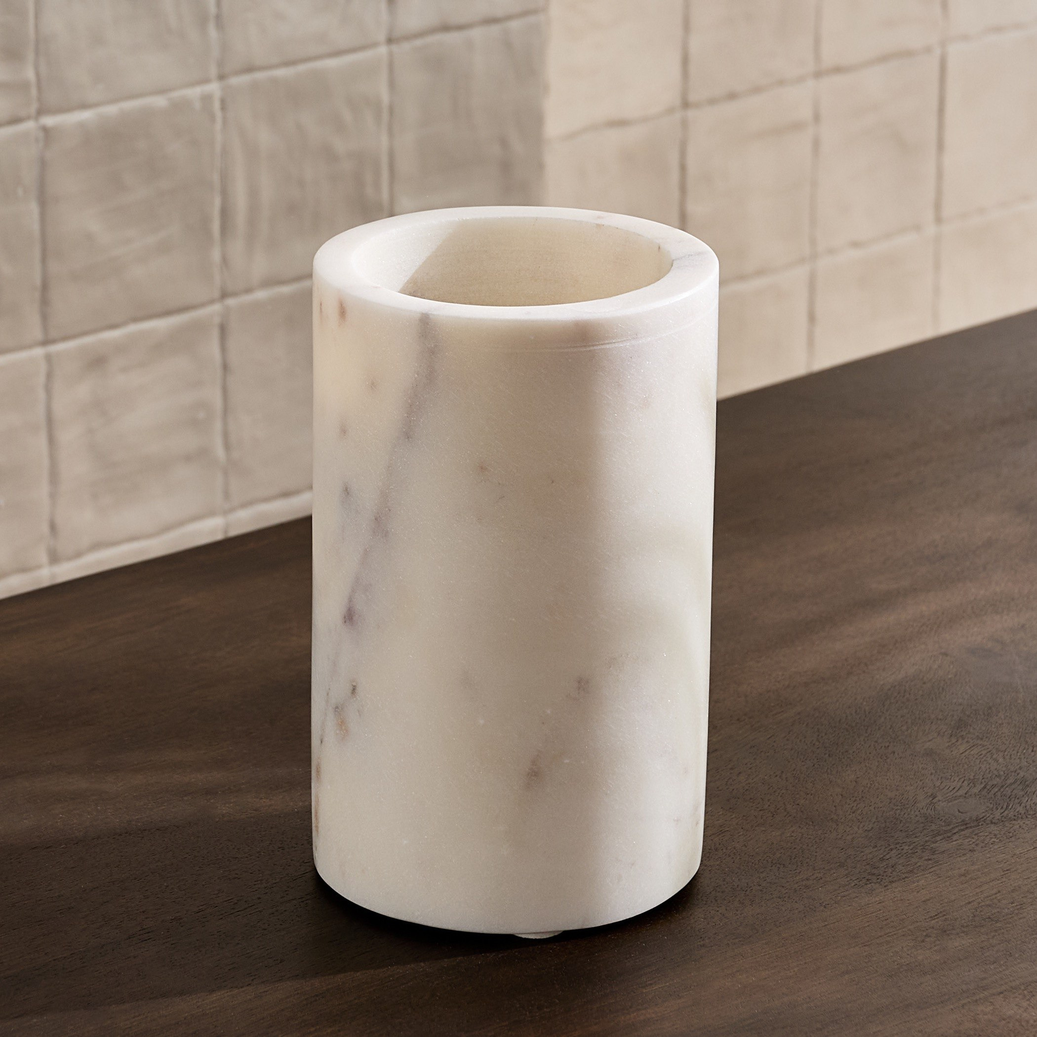 Blake Madlin Marble Utensil Holder - 12.5x12.5x20 cm-hbxhomeware-hbxkitchen-image-2
