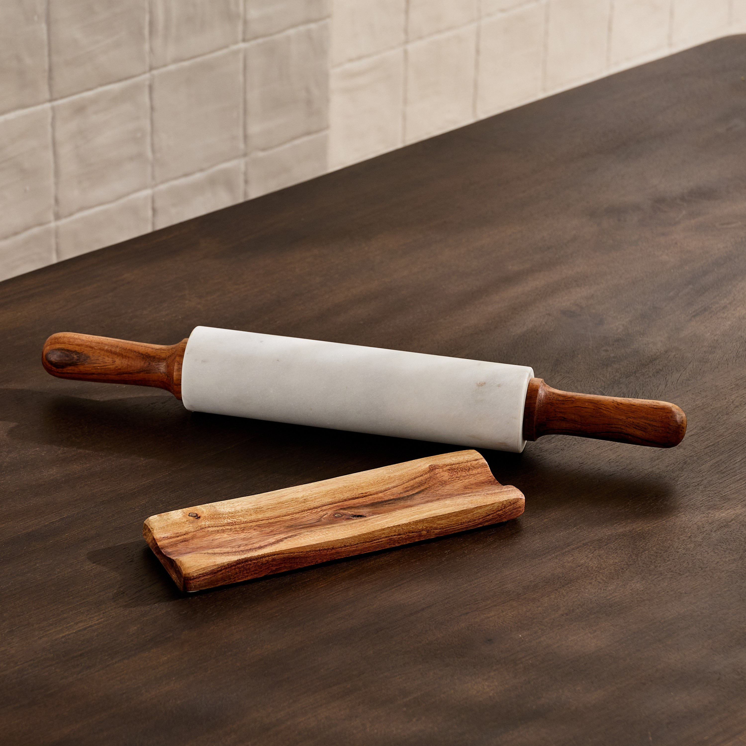 Blake Madlin Marble Rolling Pin - 38.5x5.5 cm-hbxkitchen-kitchenware-kitchenaccessories-image-2