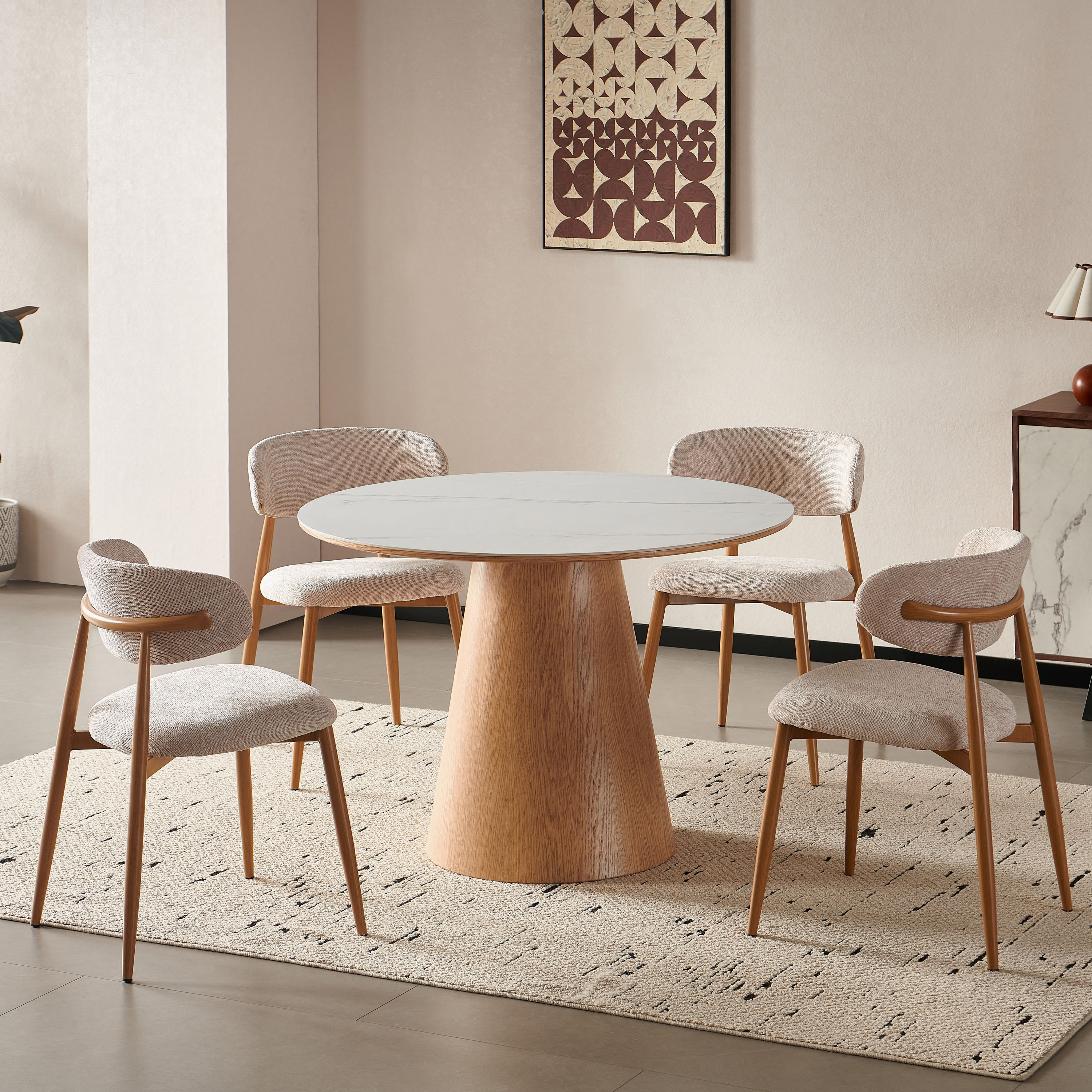 Movo Gerald Round 4-Seater Sintered Stone Top Dining Table-hbxfurniture-diningtablesandsets-diningtables-fourseater-image-6