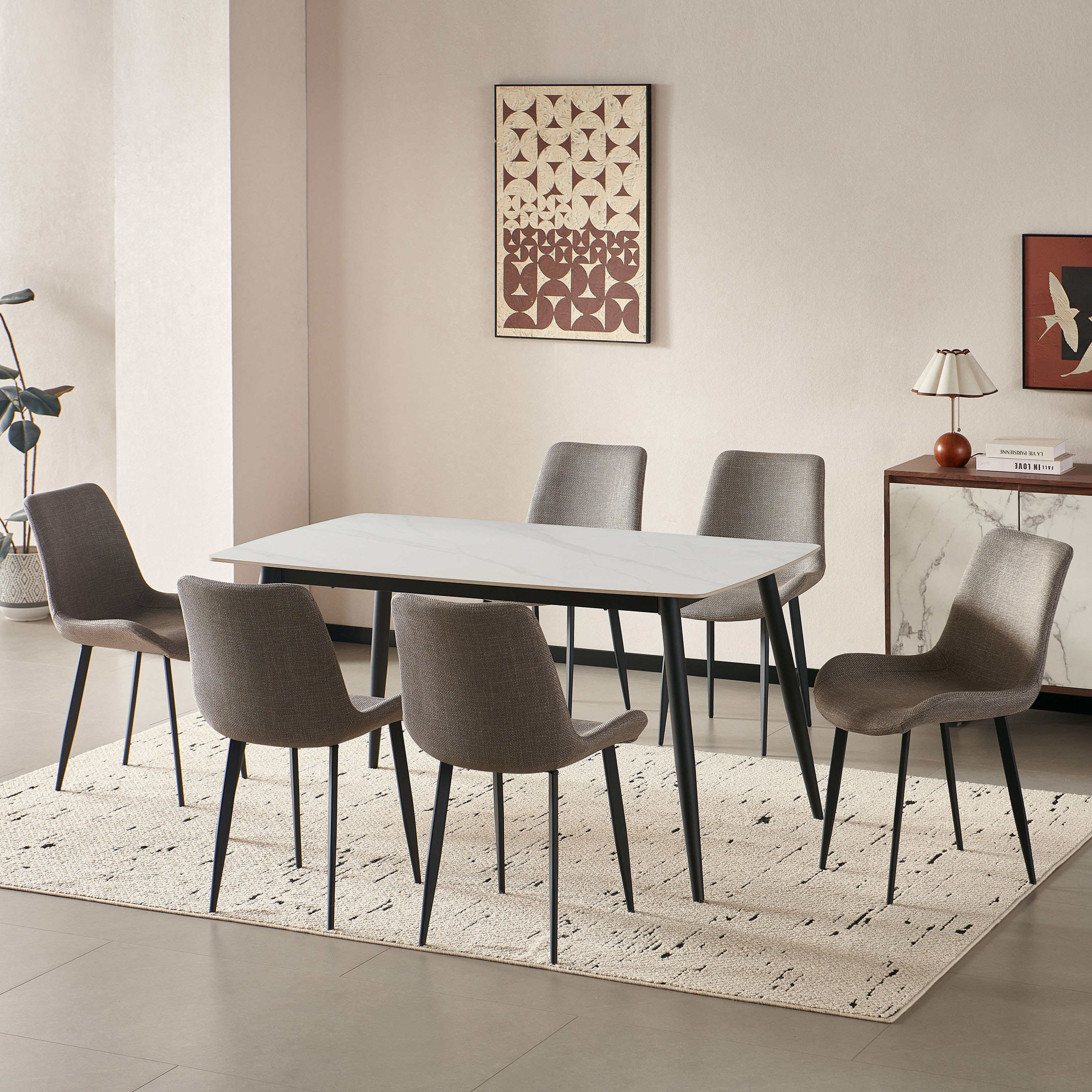 Movo Roma 6-Seater Sintered Stone Dining Set-hbxdiningroom-diningtablesandsets-diningtables-sixseater-image-1