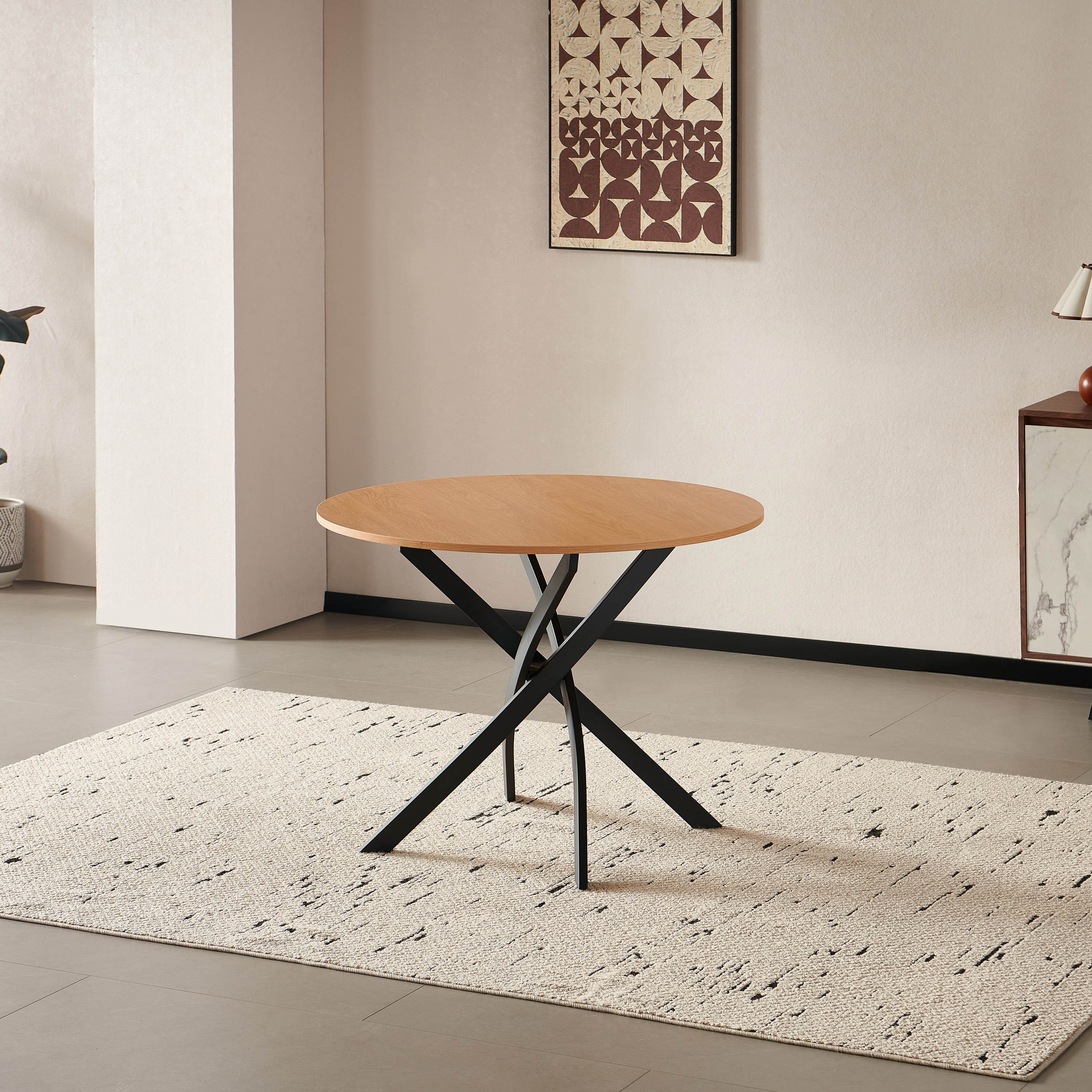 Movo Tory Urban Round 4-Seater Dining Table-hbxfurniture-diningtablesandsets-diningtables-fourseater-image-1