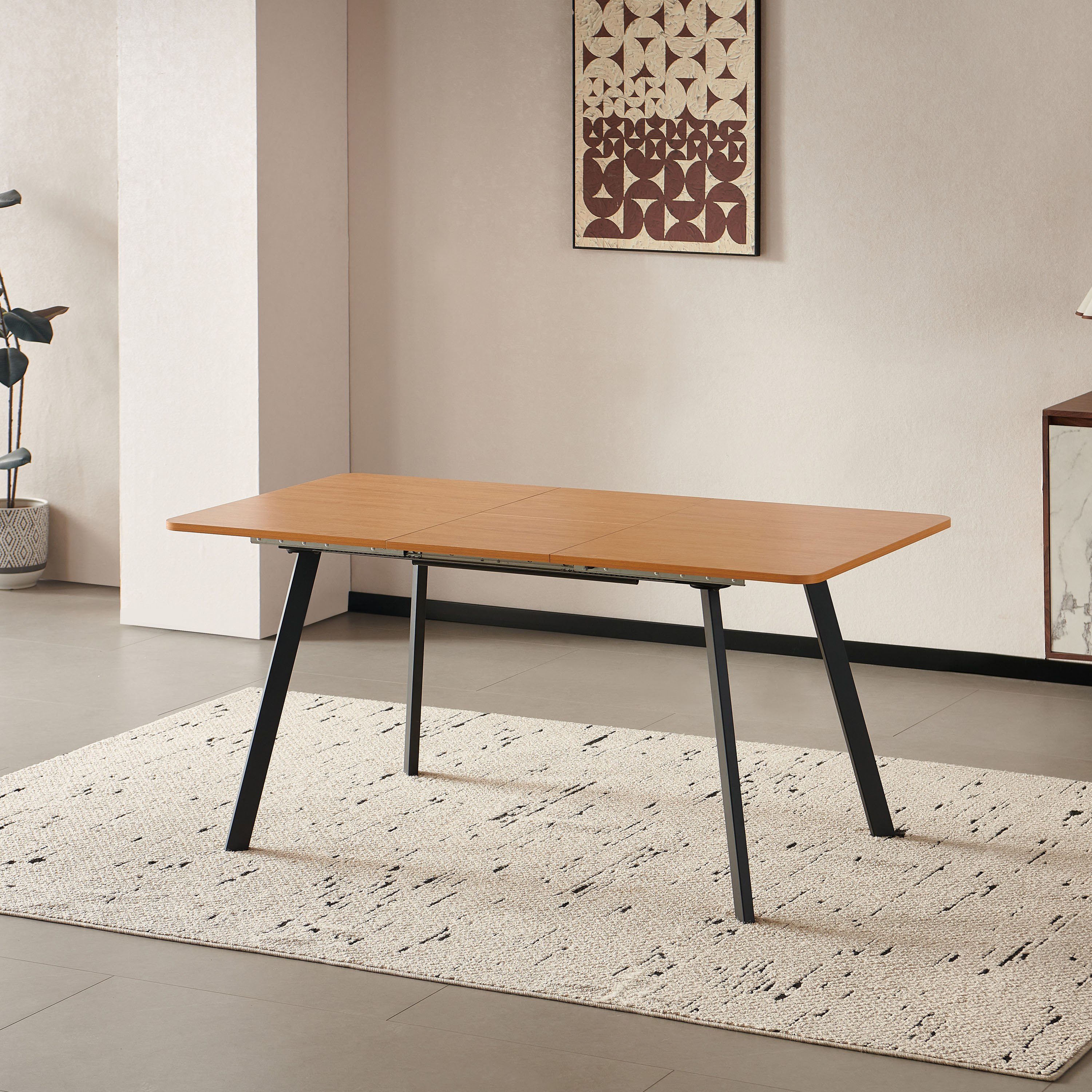 Movo Tory Urban 4-6 Seater Extendable Dining Table-hbxdiningroom-diningtablesandsets-diningtables-sixseater-image-1