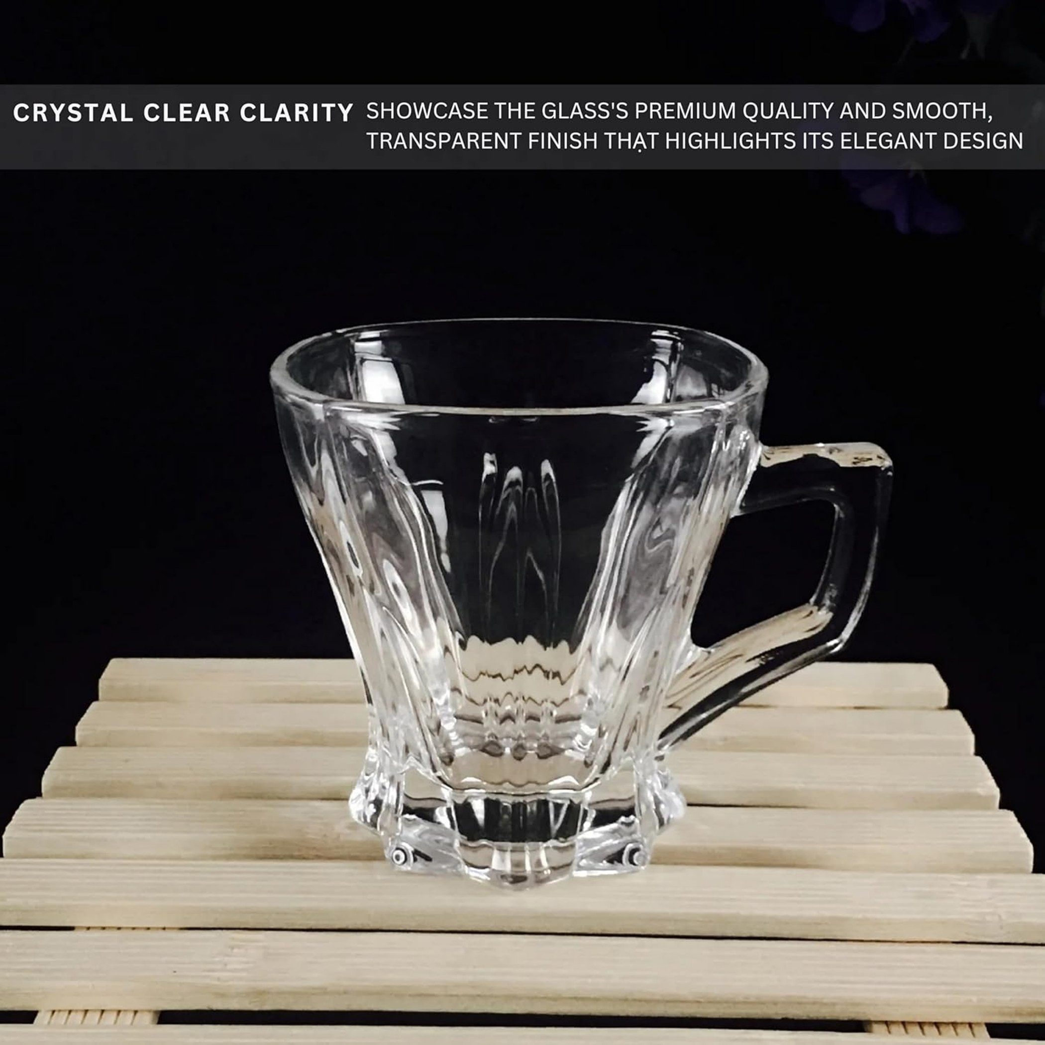 طقم أكواب شاي زجاج 6 قطع كريستال من أميتي - 165 مل-hbxhomeware-diningandtabletop-coffeeandteasets-image-2