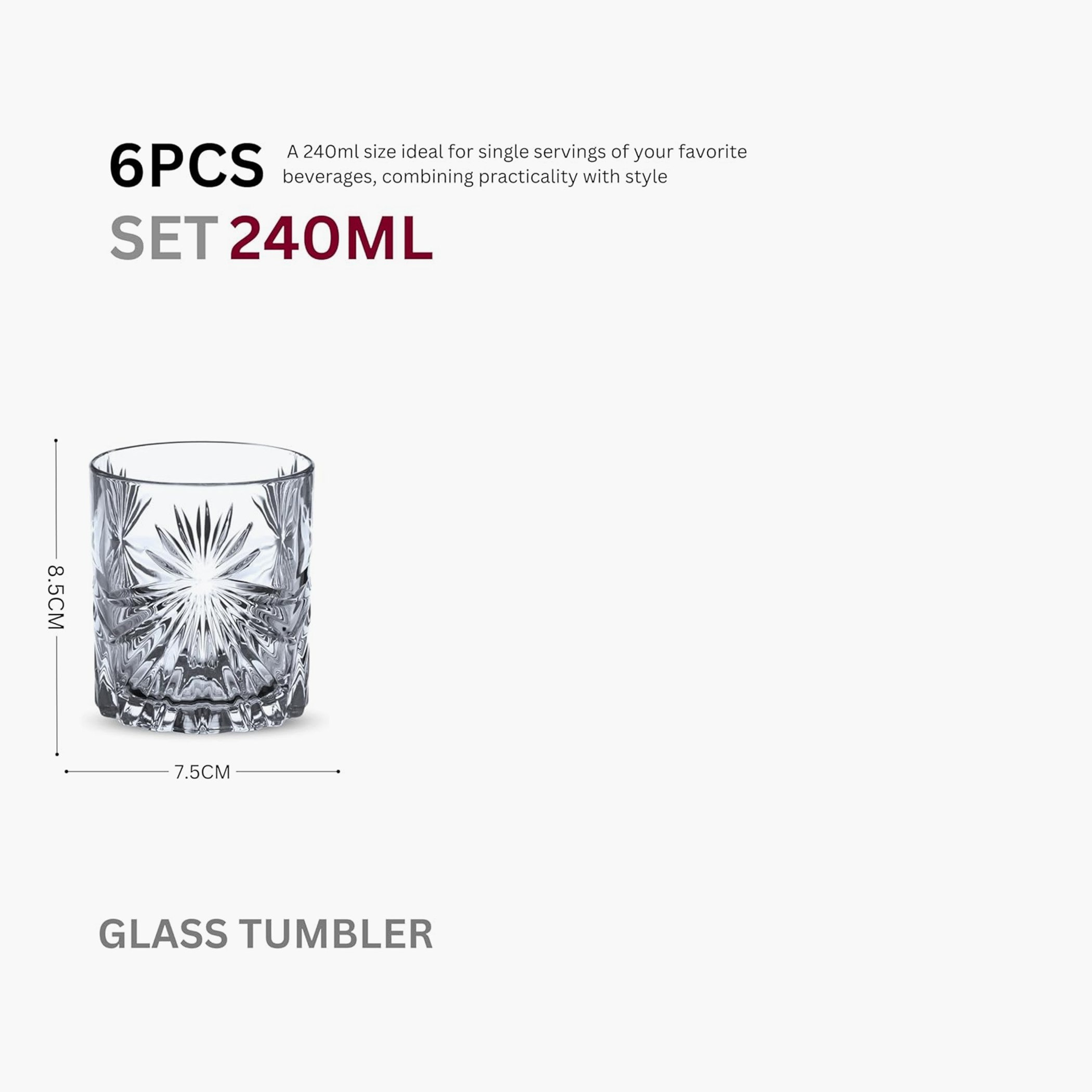 طقم أكواب زجاج 6 قطع بيسك باريل - أميتي - 240 مل-hbxdecorandfurnishings-tabletop-glassware-image-7