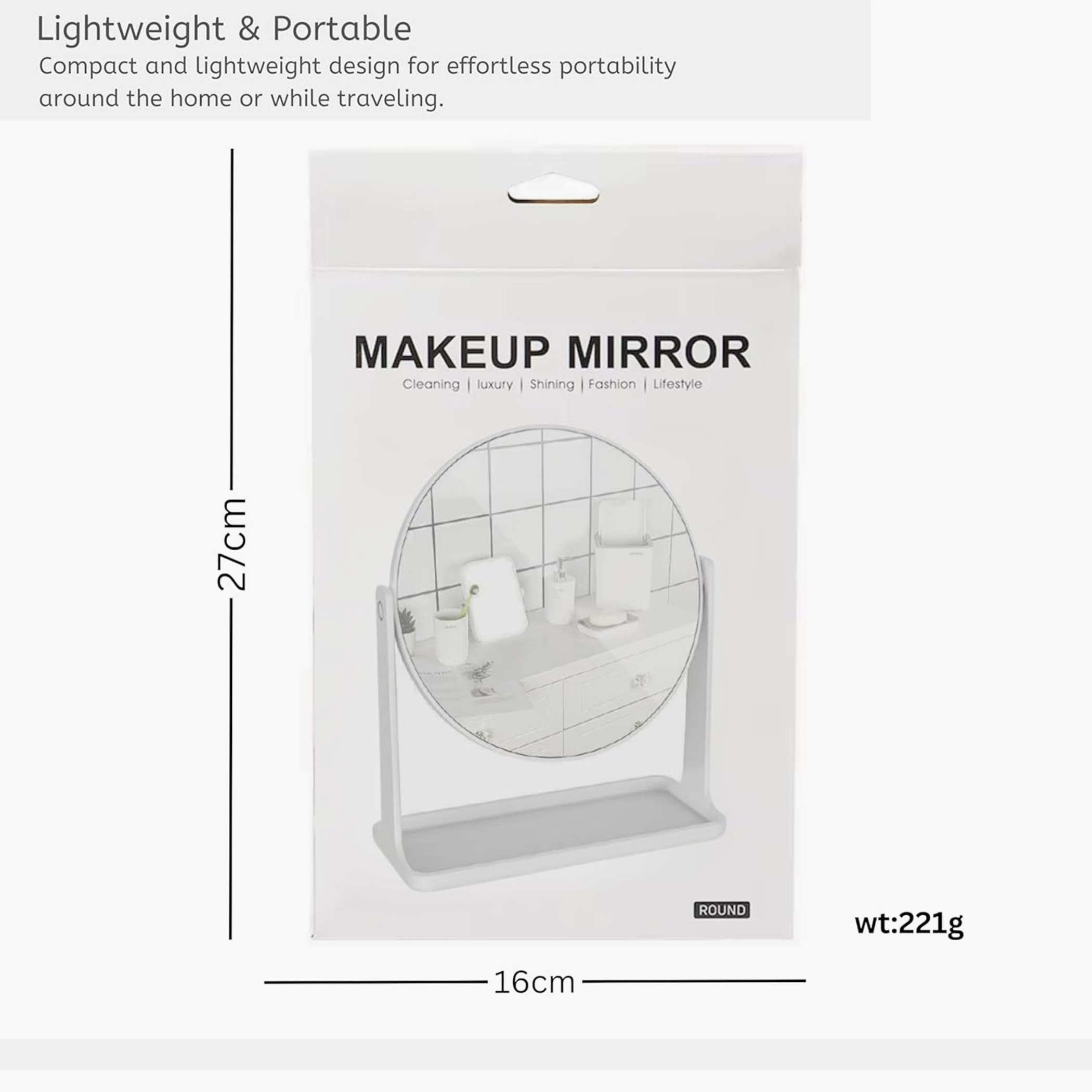Amity Makeup Round Mirror - 15.8x6.5x19.5 cm-PROMO_HB_AE_B1G1_250925-image-4