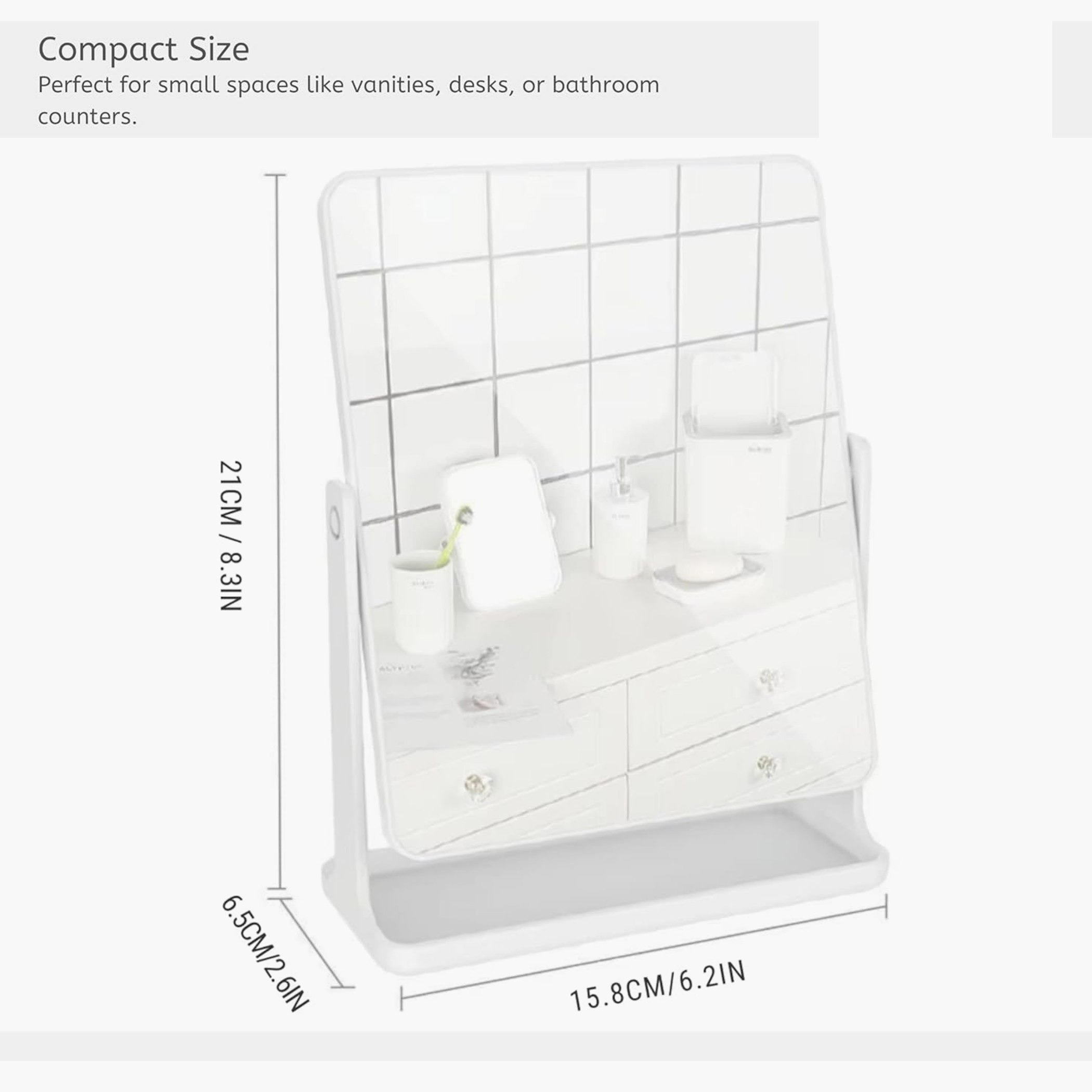 Amity Makeup Square Mirror - 15.8x6.5x21 cm-PROMO_HB_AE_B1G1_250925-image-3