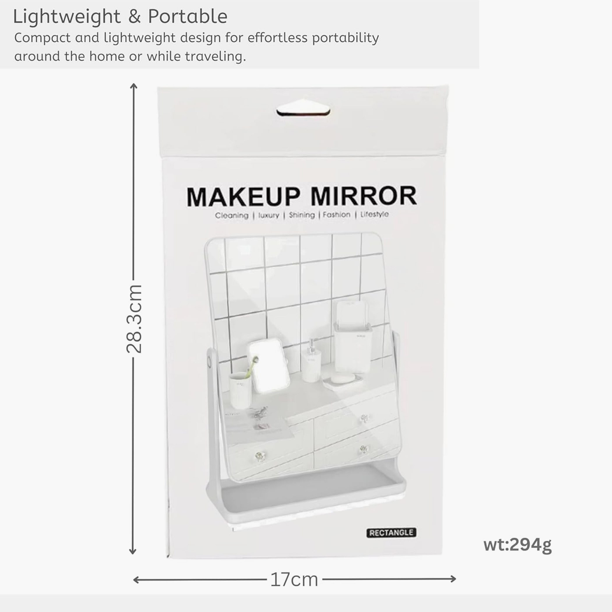 Amity Makeup Square Mirror - 15.8x6.5x21 cm-PROMO_HB_AE_B1G1_250925-image-4