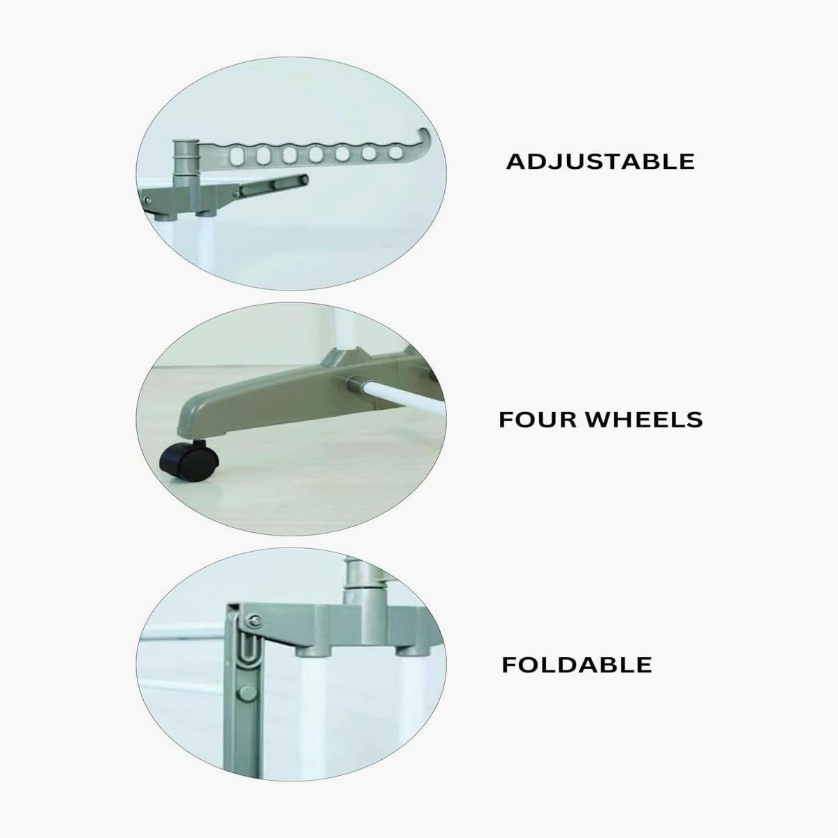 مجفف ملابس قابل للطي مع 4 عجلات من أميتي - 76x65x162 سم-hbxhomeware-bathandlaundry-clothesdryingracks-image-5