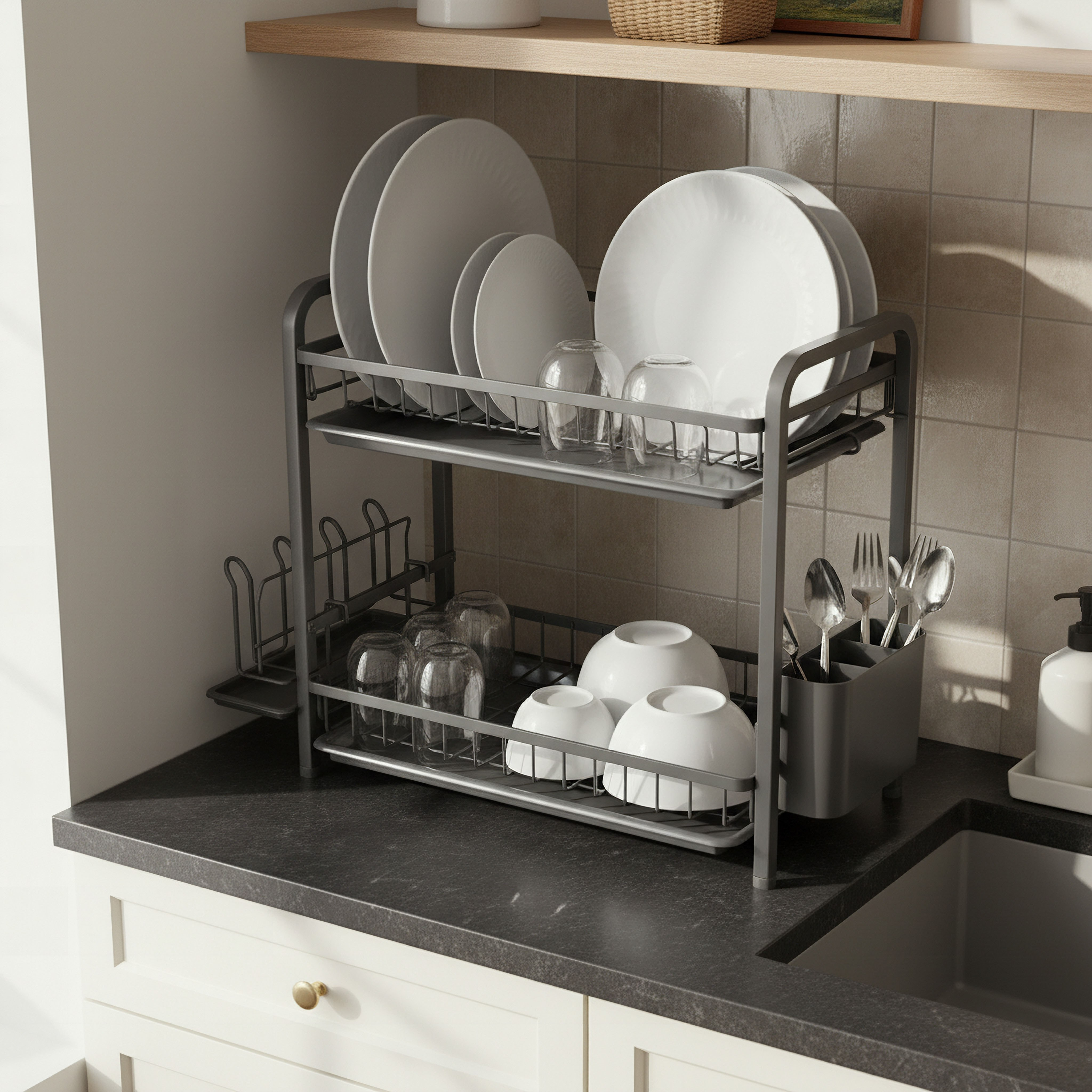 Amity 2-Tier Dish Rack Set-hbxhomeware-hbxkitchen-image-1