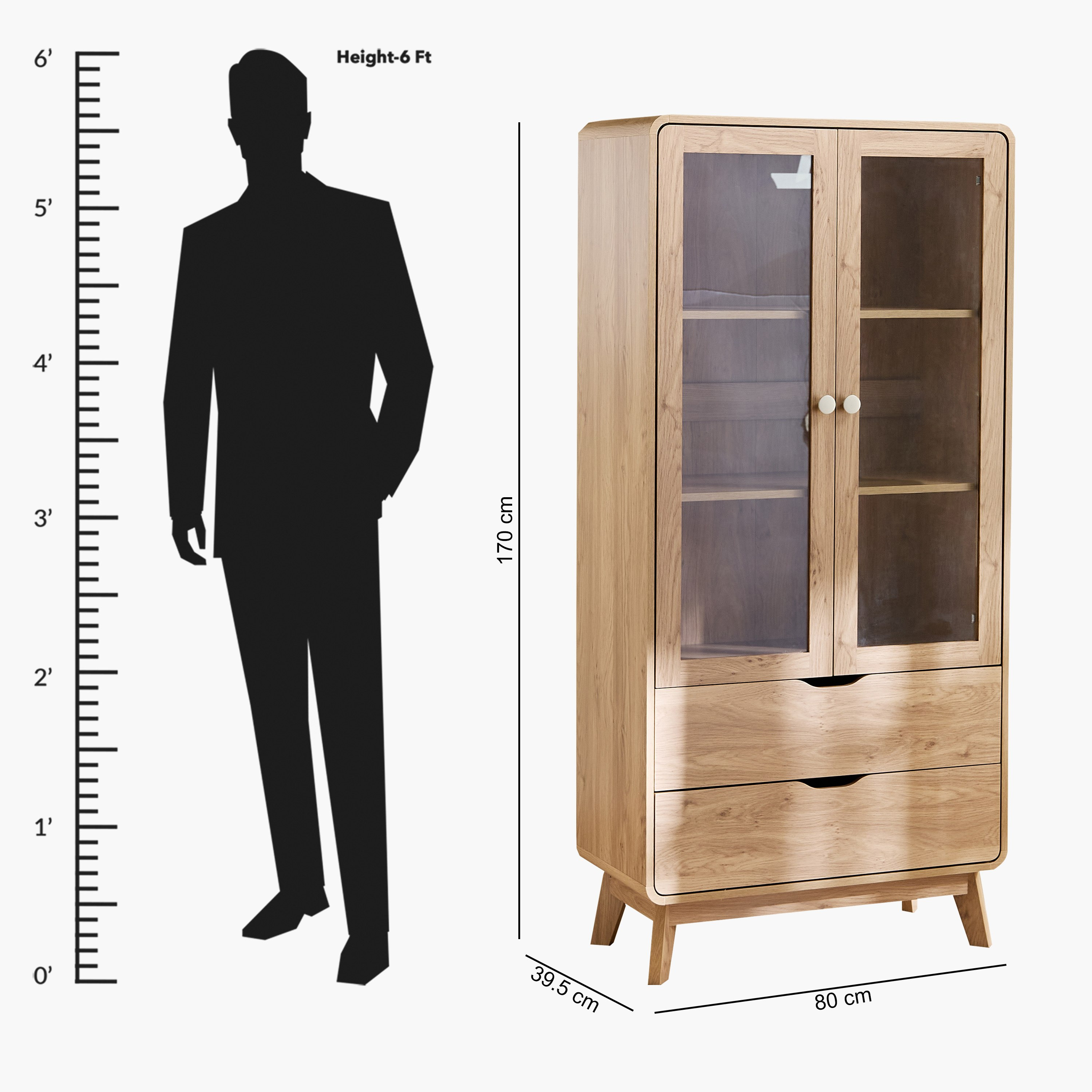 Nordica 2-Door 2-Drawer Bookcase Showcase-hbxfurniture-office-bookcases-image-10