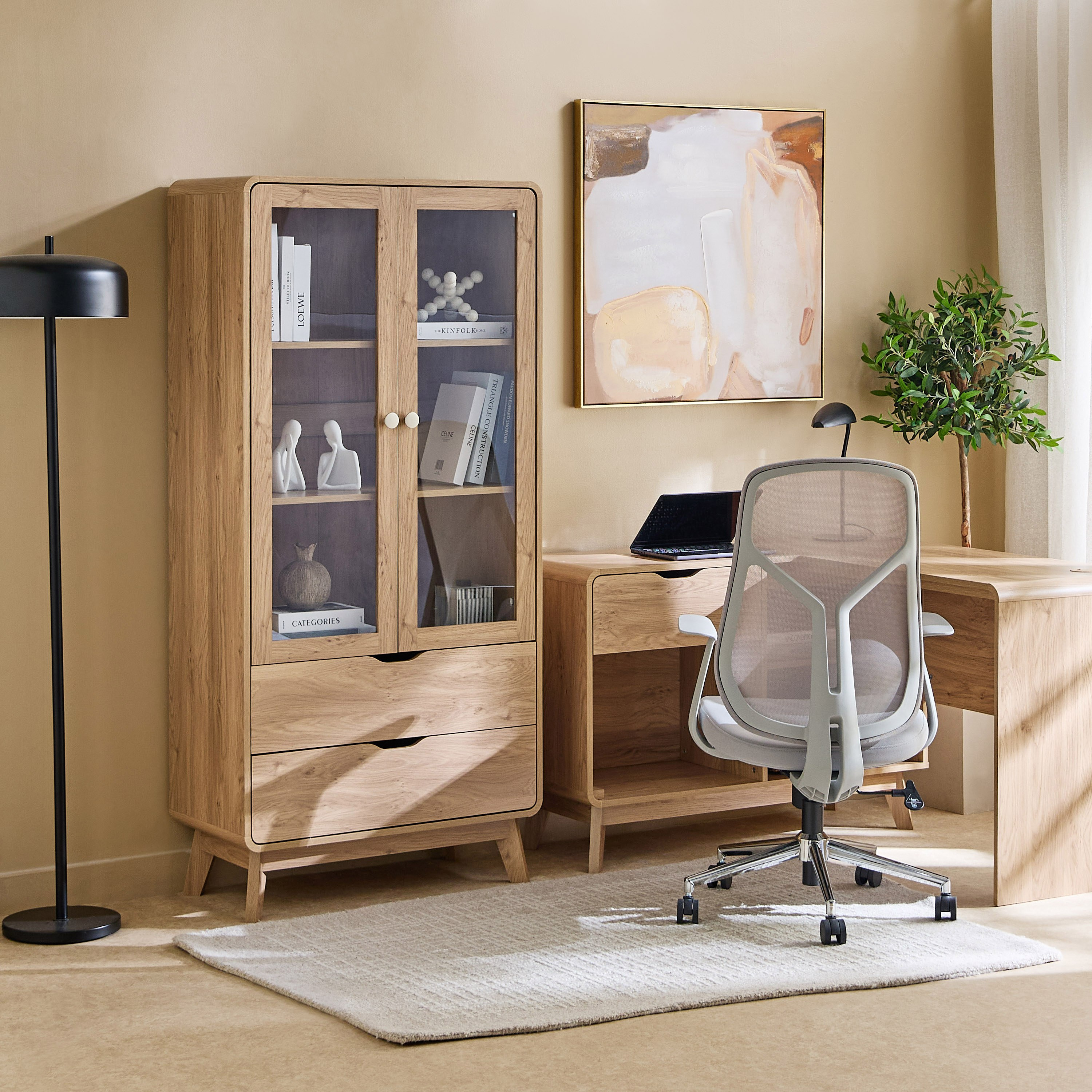 Nordica 2-Door 2-Drawer Bookcase Showcase-hbxfurniture-office-bookcases-image-8