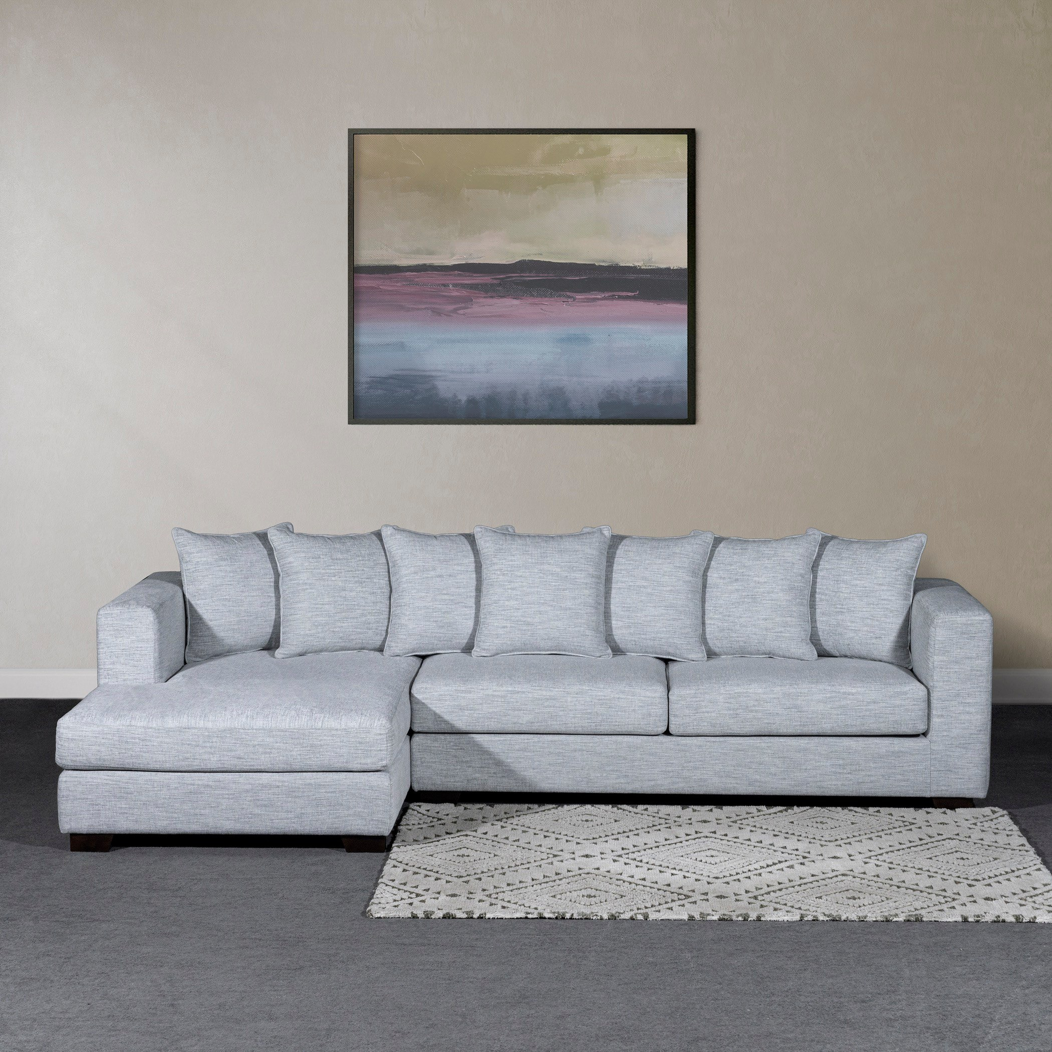 Aspen 5 Seater Left Corner Fabric Sofa with 7 Cushions-hbxlivingroom-sofasandarmchairs-cornersofas-image-1