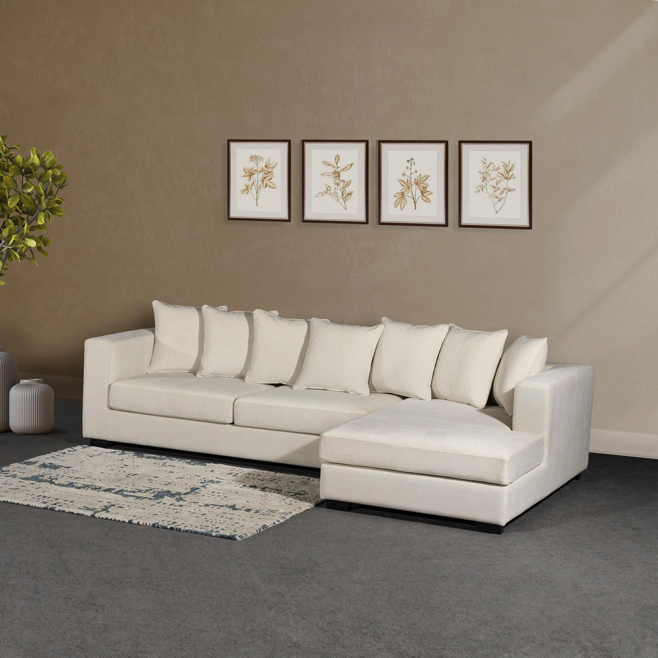 كنبة ركنية يمين قماش بـ5 مقاعد و7 وسائد نكست من أسبين-hbxlivingroom-sofasandarmchairs-cornersofas-image-5