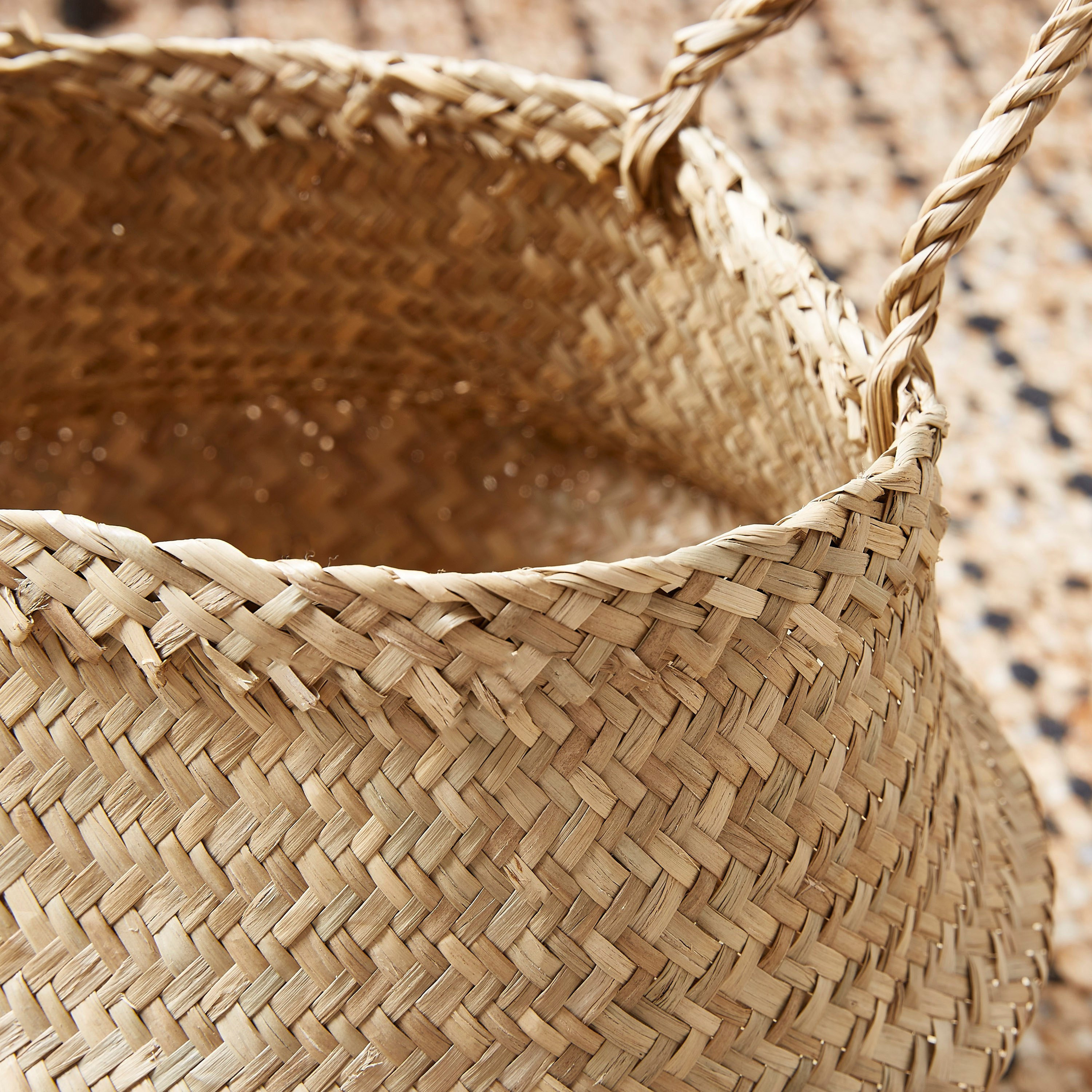 Natura Seagrass Laundry Basket - 25x32 cm-hbxbathroom-bathroomstorage-laundryhampers-image-4