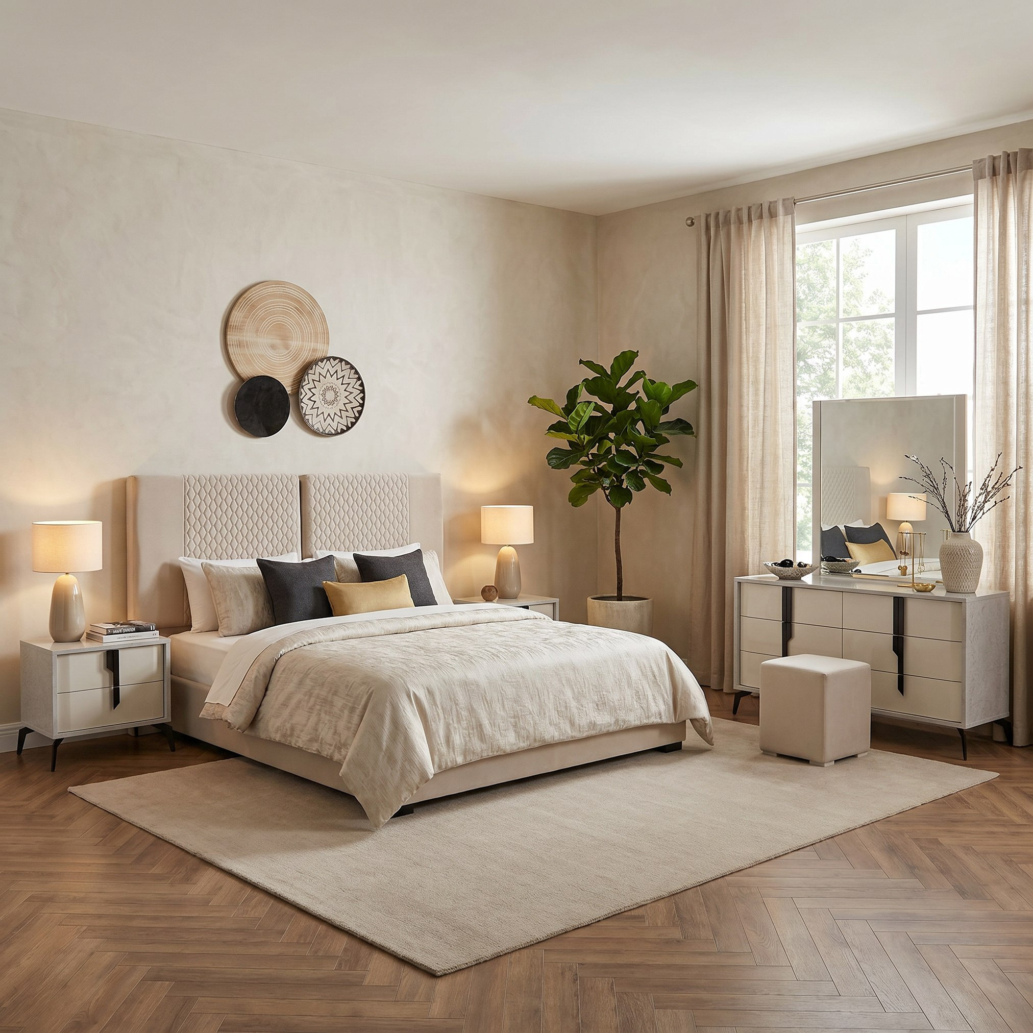 Grandeura 6-Piece King Bedroom Set - 180x200 cm-hbxbedroom-bedsandbedsets-bedroomsets-king-image-1