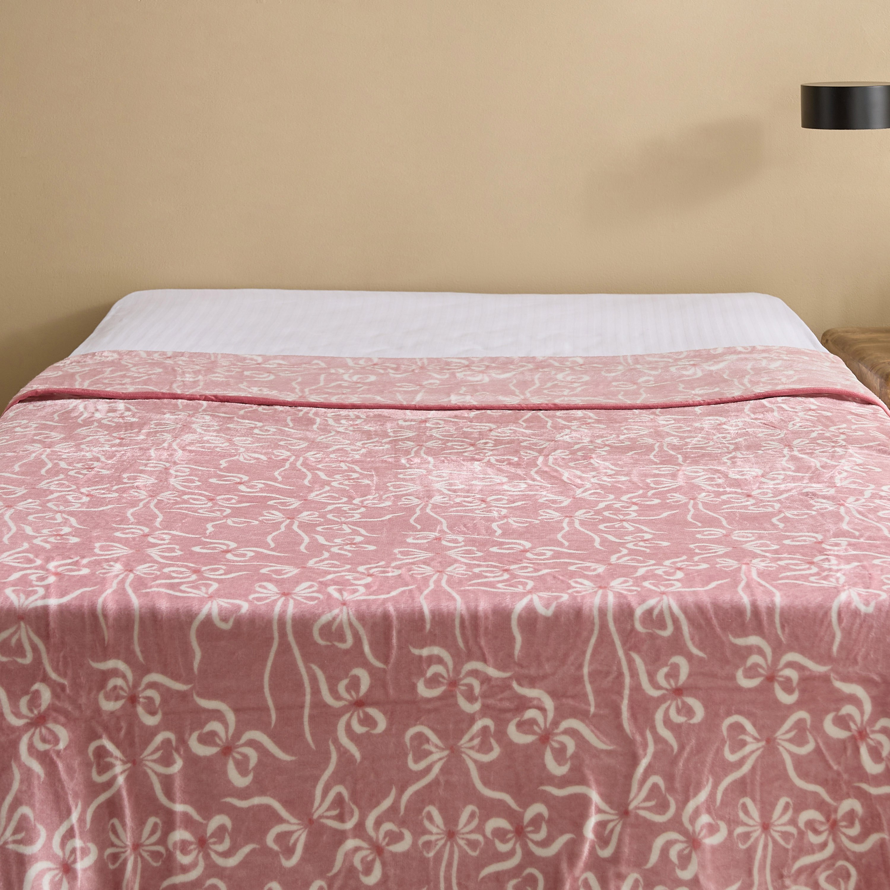 Ivy Bows Printed Interlace Flannel Fleece Blanket with Piping - 140x200 cm-hbxhomeware-hbxkidsandyouth-image-3