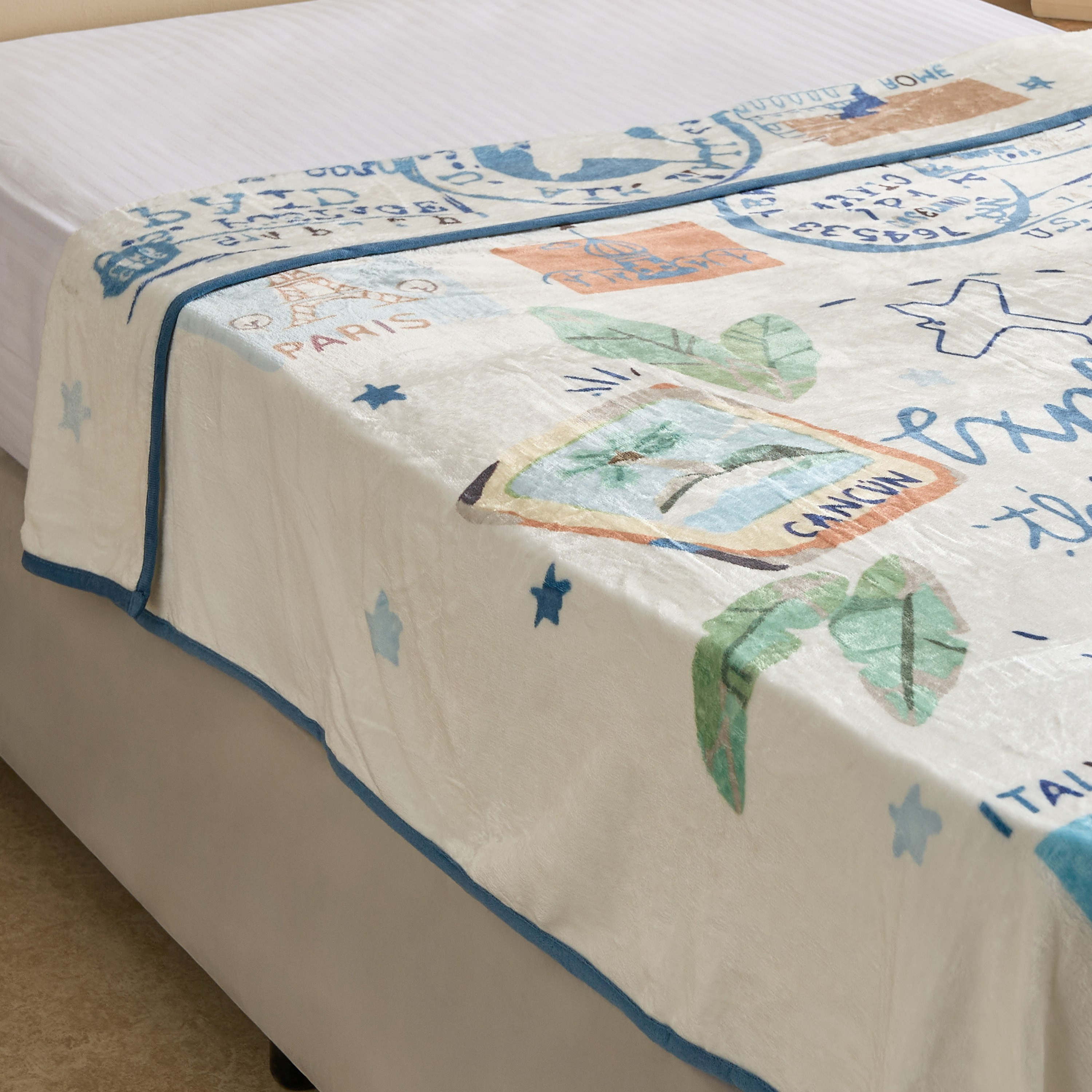 Tom Orb Flannel Fleece Printed with Piping Blanket - 140x200 cm-hbxhomeware-hbxkidsandyouth-image-2