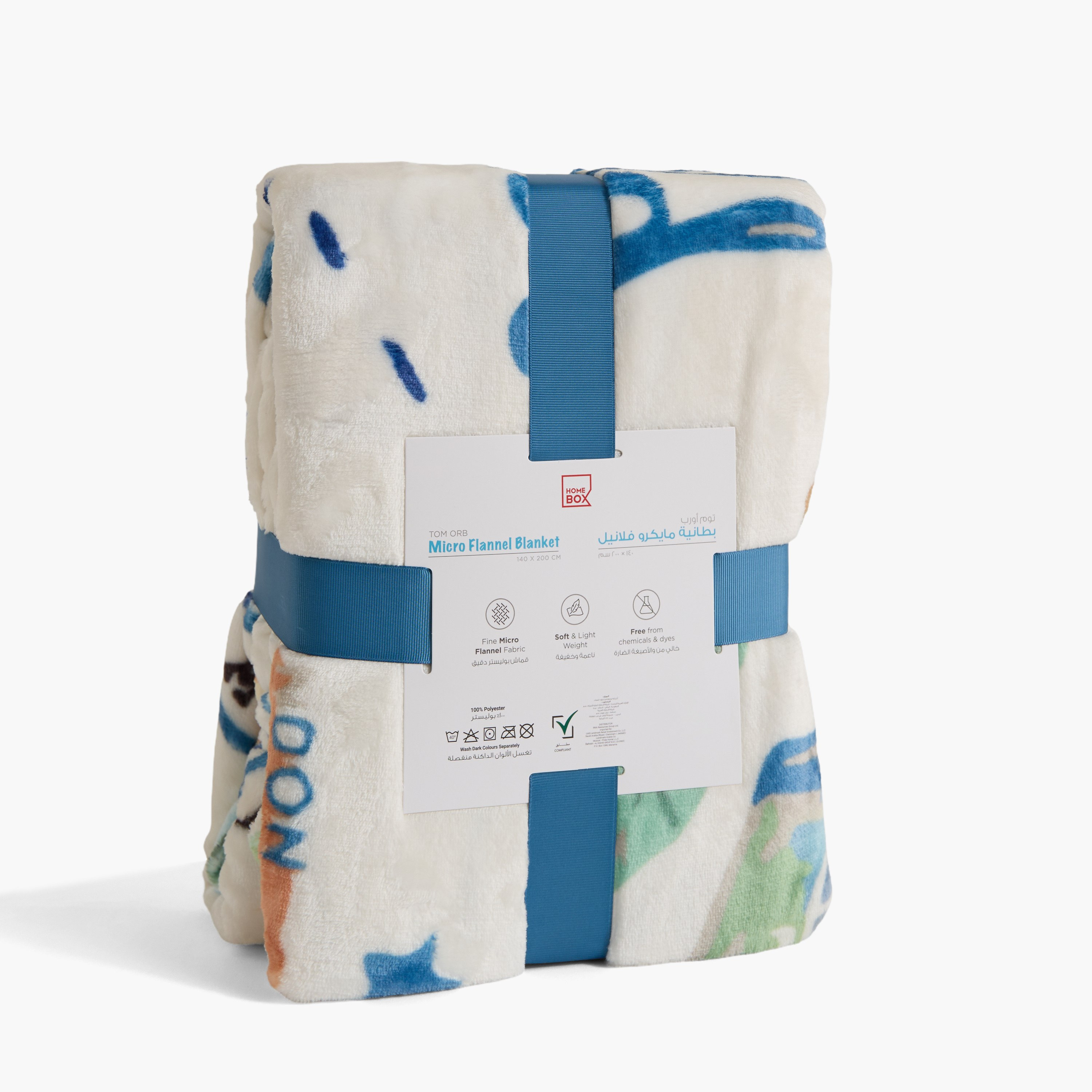 Tom Orb Flannel Fleece Printed with Piping Blanket - 140x200 cm-hbxhomeware-hbxkidsandyouth-image-7
