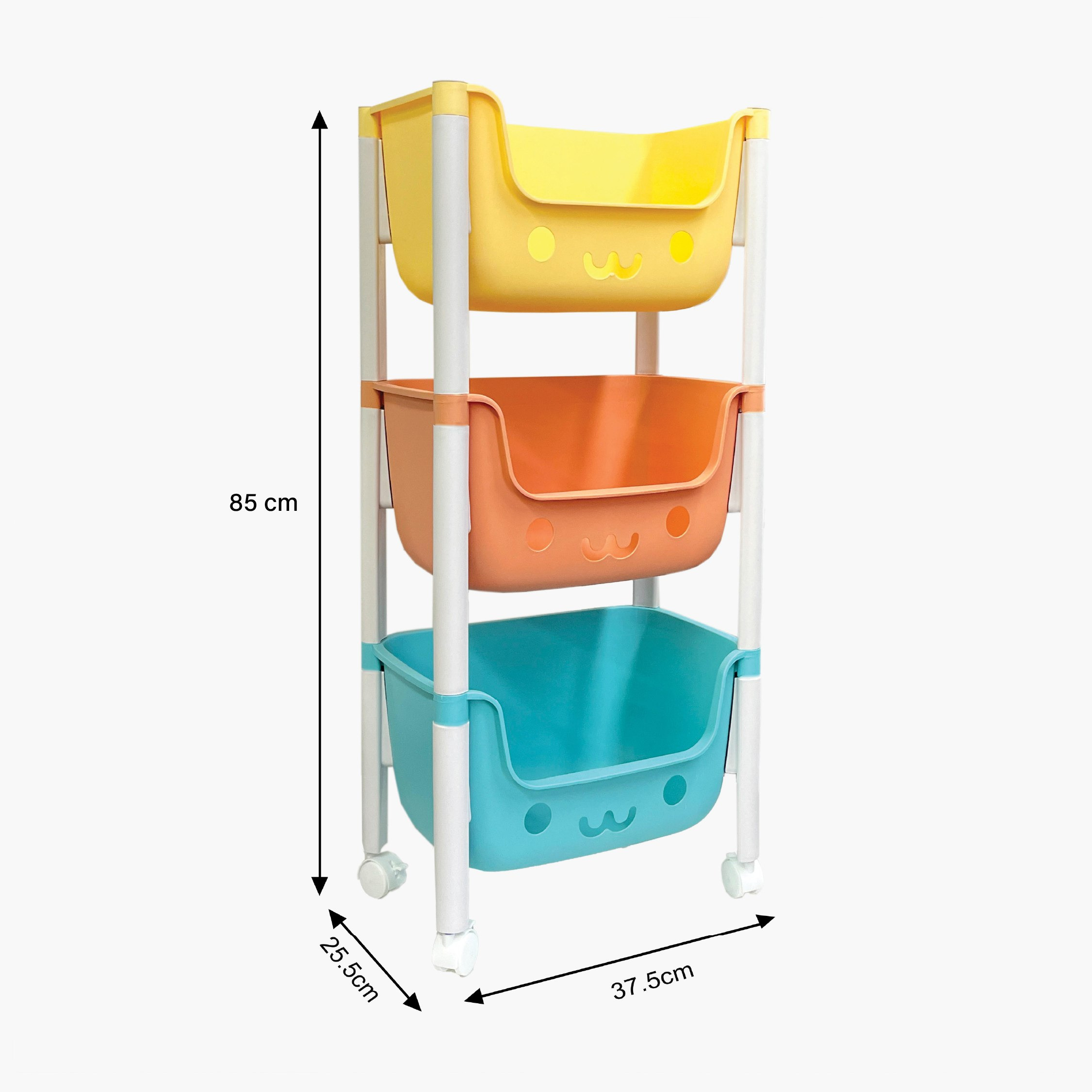 Joy Finn Smiley 3-Shelf Storage Rack - 37.5x25.5x85 cm-hbxbedroom-bedroomaccessories-bedroomstorage-image-5
