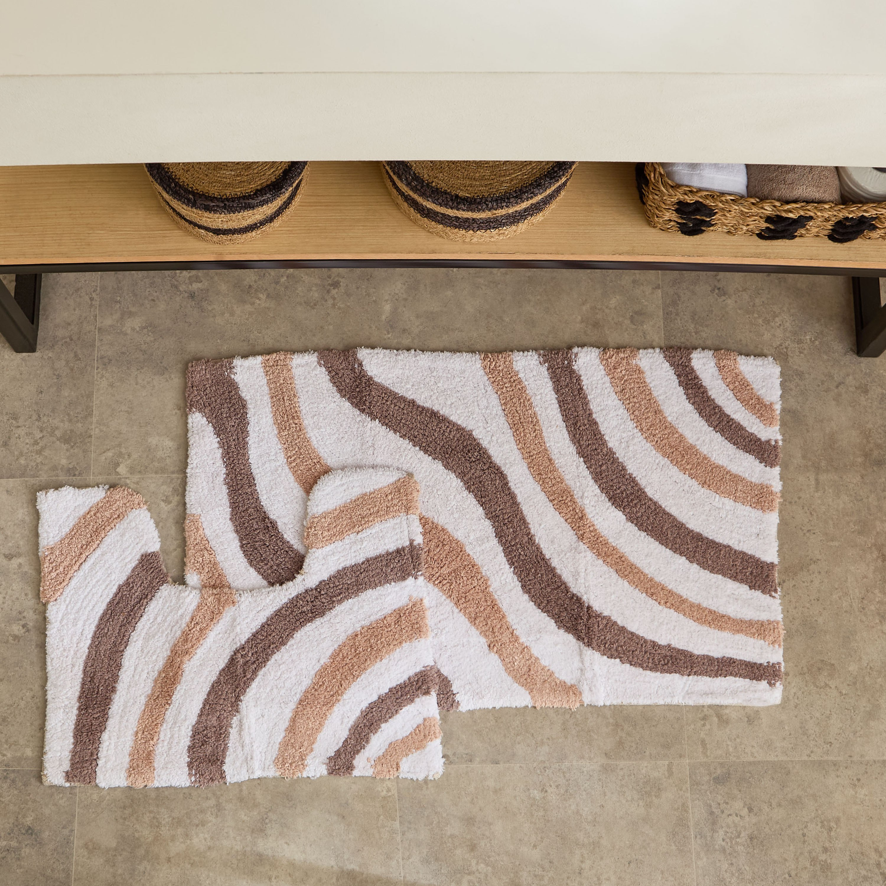 Milton Haven 2-Piece Cotton Bath Mat Set - 50x80+40 cm-hbxbedroom-floorcoverings-bathmats-image-1