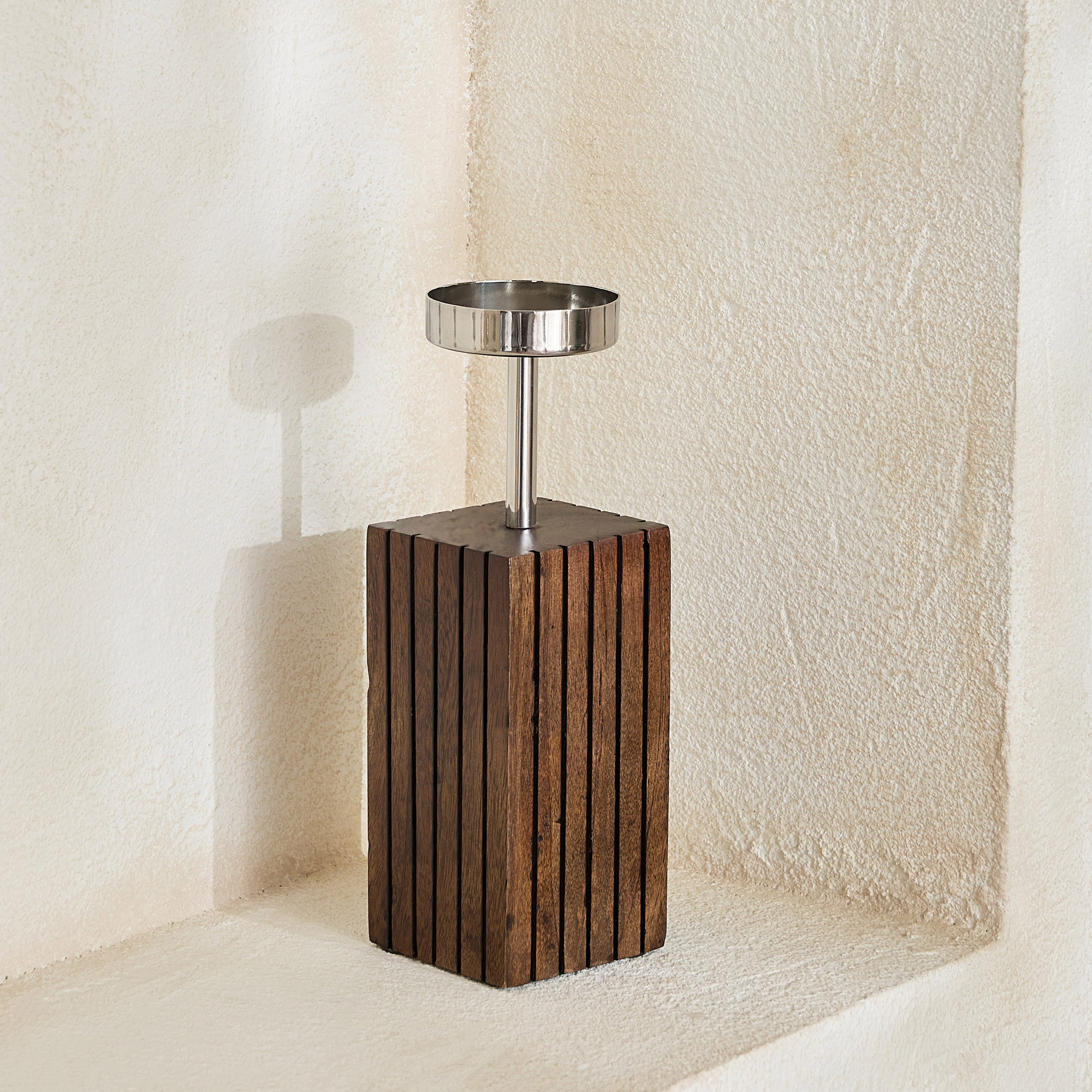 Sifat Terrano Decorative Pillar Candleholder - 10x10x28 cm-hbxlivingroom-decorandaccessories-candleholders-image-2