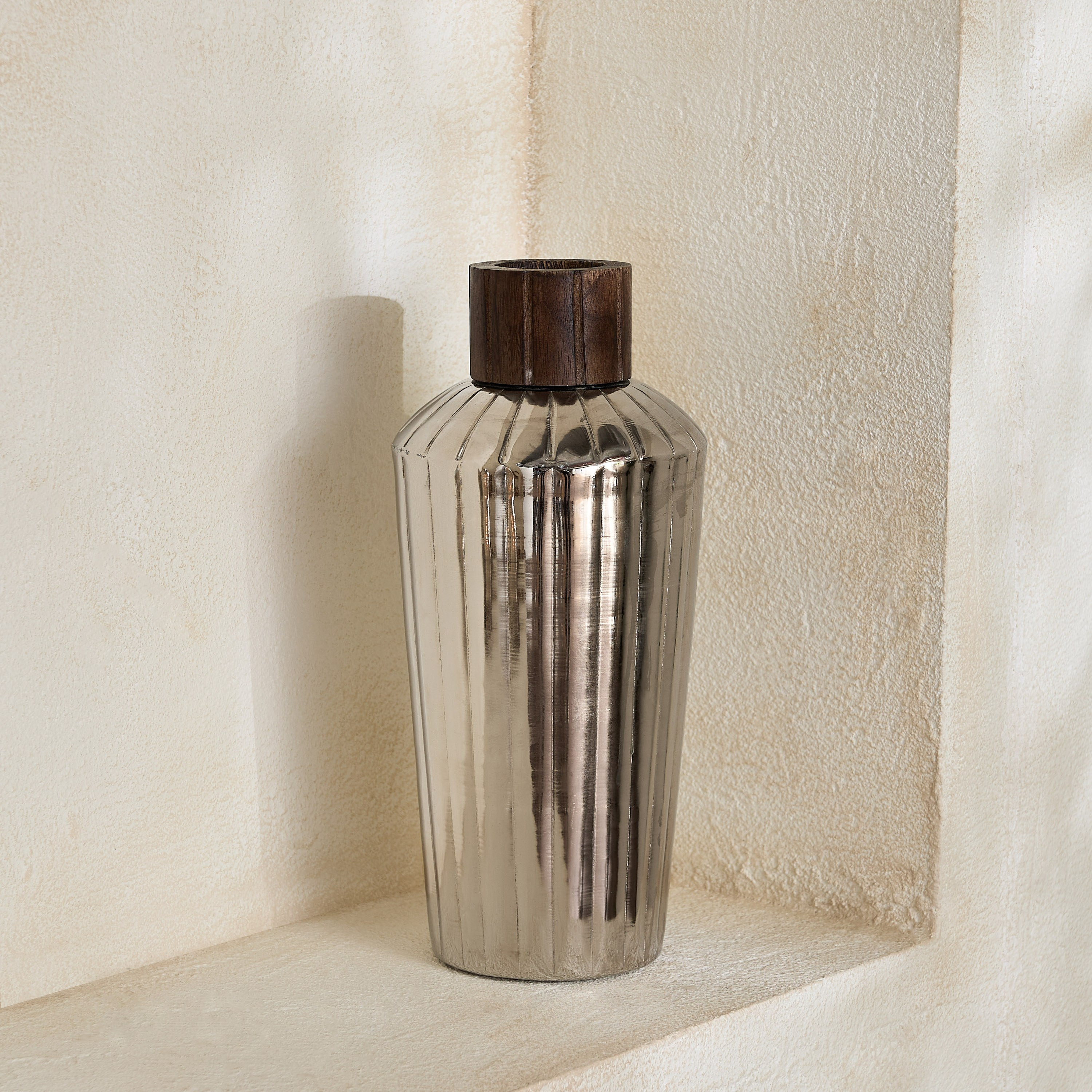Sifat Terrano Decorative Vase with Wooden Neck - 16x16x36 cm-hbxbedroom-decorandaccessories-vases-image-6