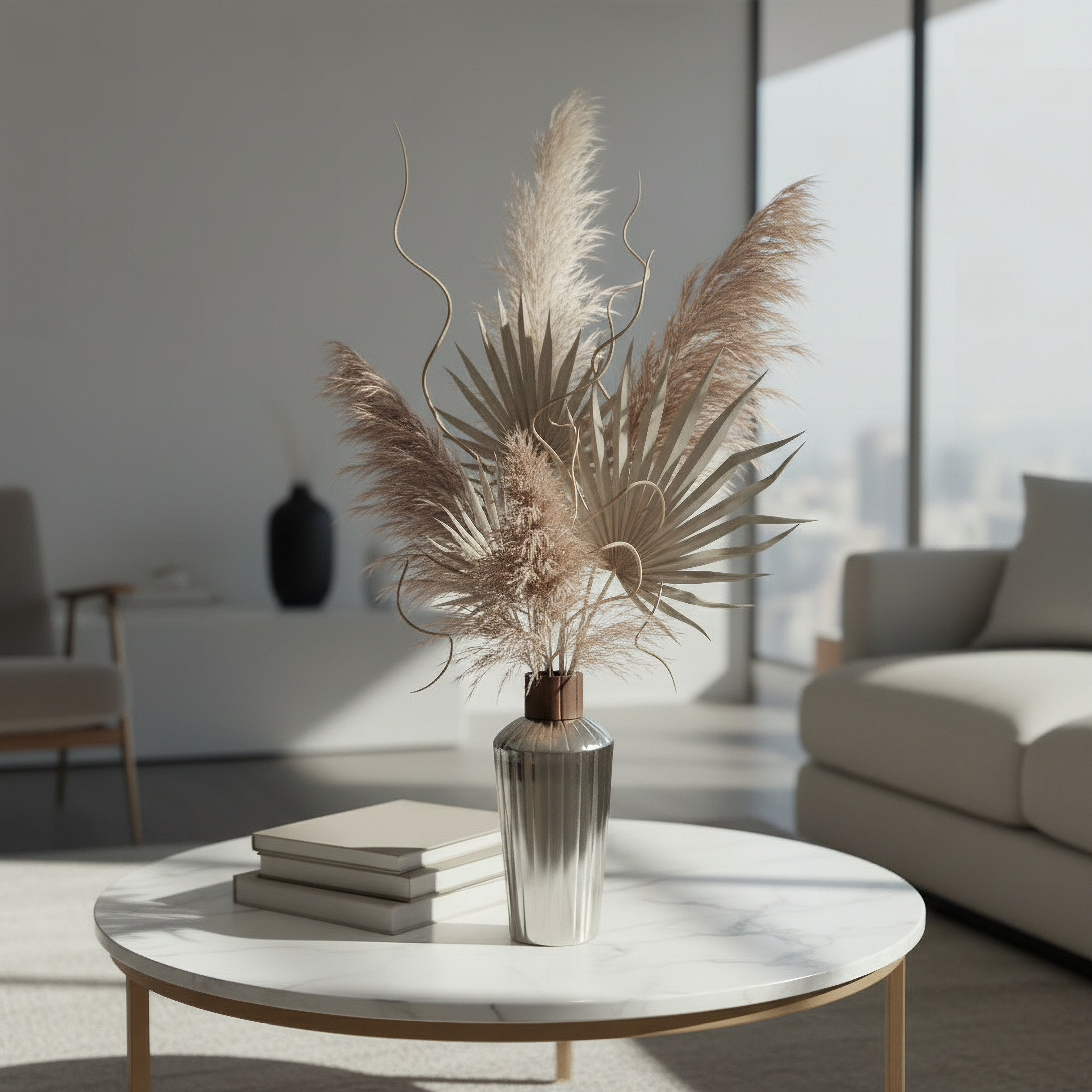 Sifat Terrano Decorative Vase with Wooden Neck - 16x16x36 cm-hbxbedroom-decorandaccessories-vases-image-4