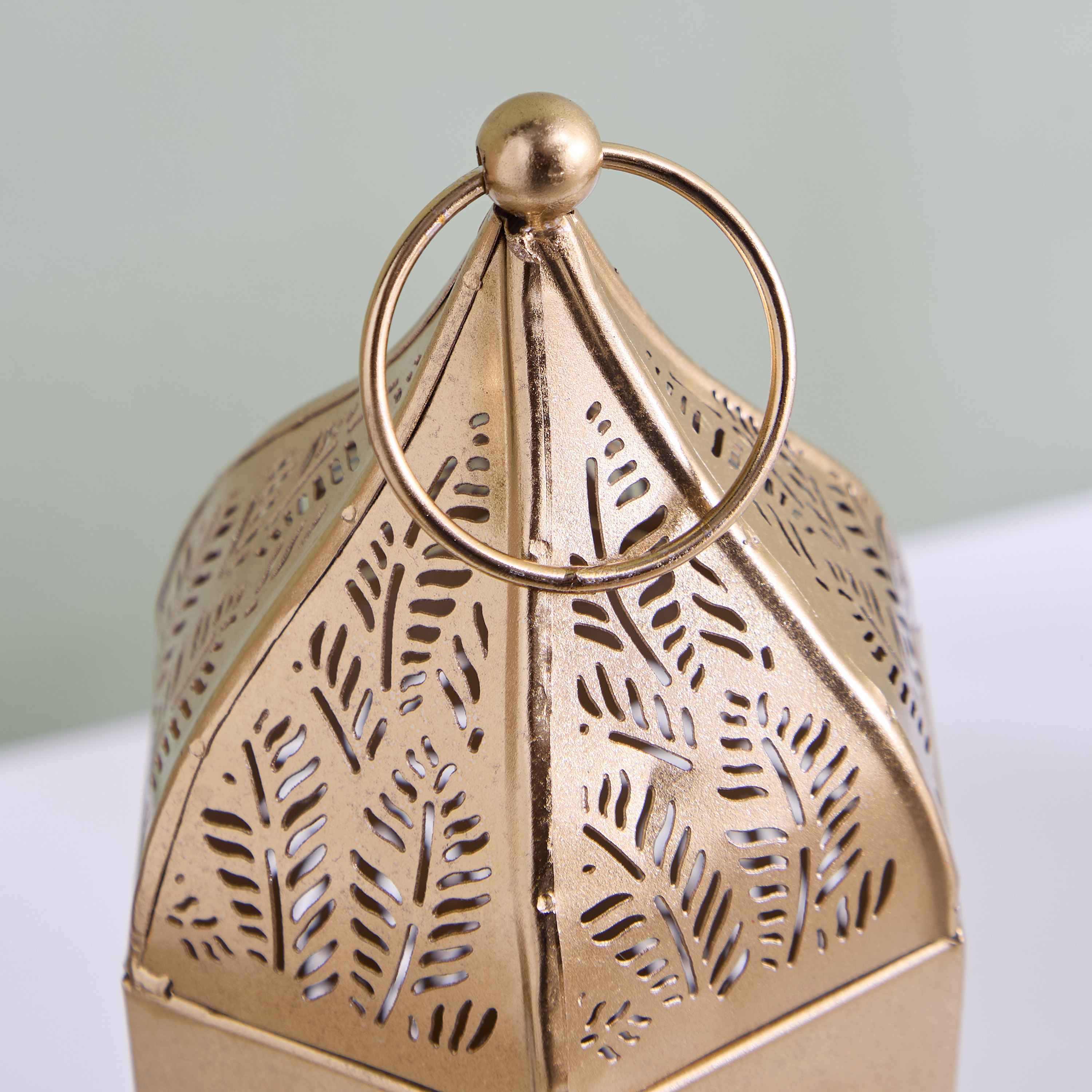 Sands & Palms Sahra Metal Cutwork Decorative Lantern - 12x10.5x27 cm-hbxdecorandfurnishings-homeaccessories-lanterns-image-4