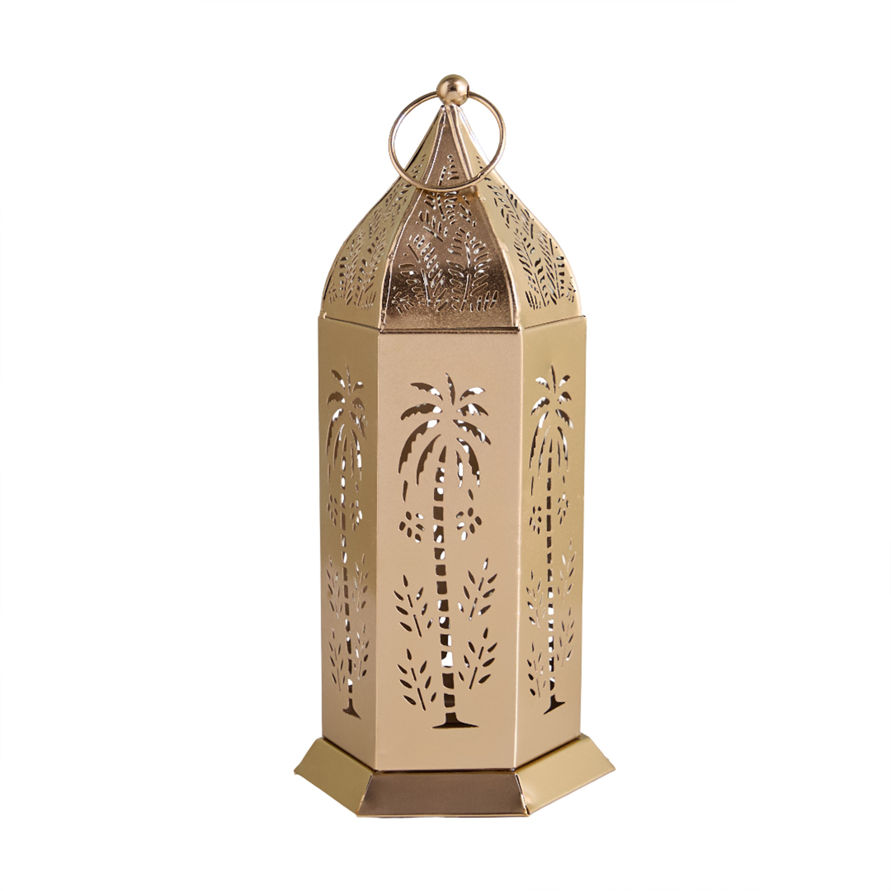 Sands & Palms Sahra Metal Cutwork Decorative Lantern - 12x10.5x27 cm-hbxdecorandfurnishings-homeaccessories-lanterns-image-6