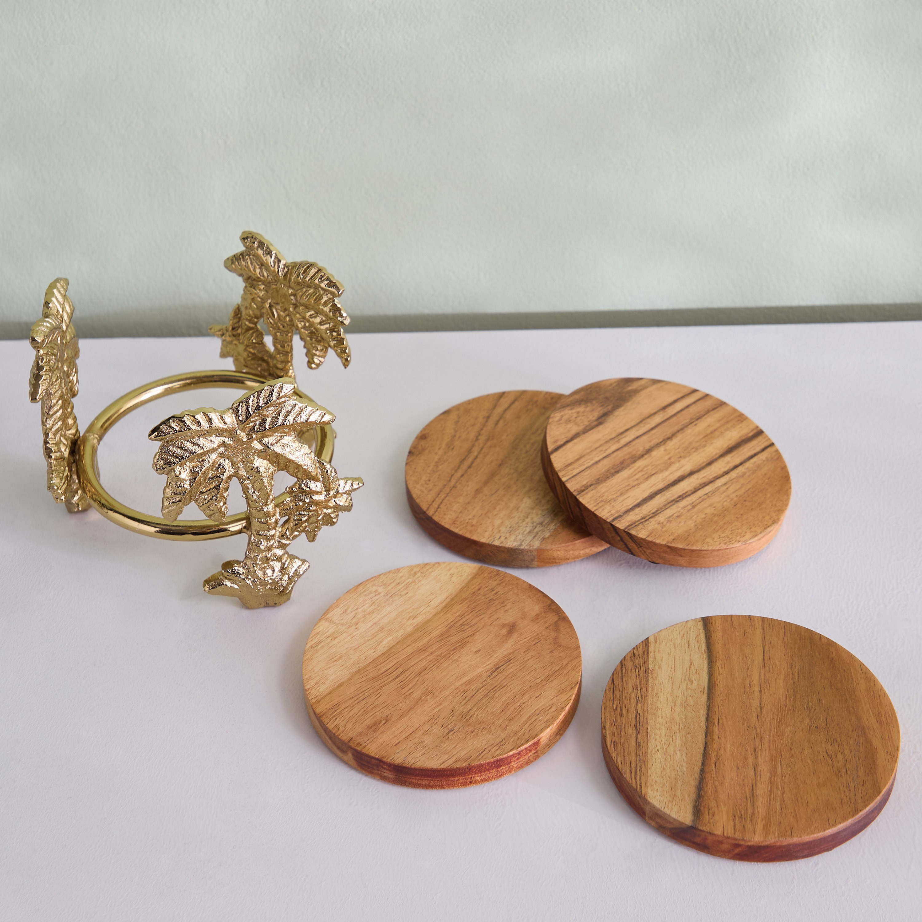 Sands & Palms Sahra 4-Piece Decorative Coaster Set - 13x13x8.5 cm-hbxhomeware-homedecor-figurinesandornaments-image-2