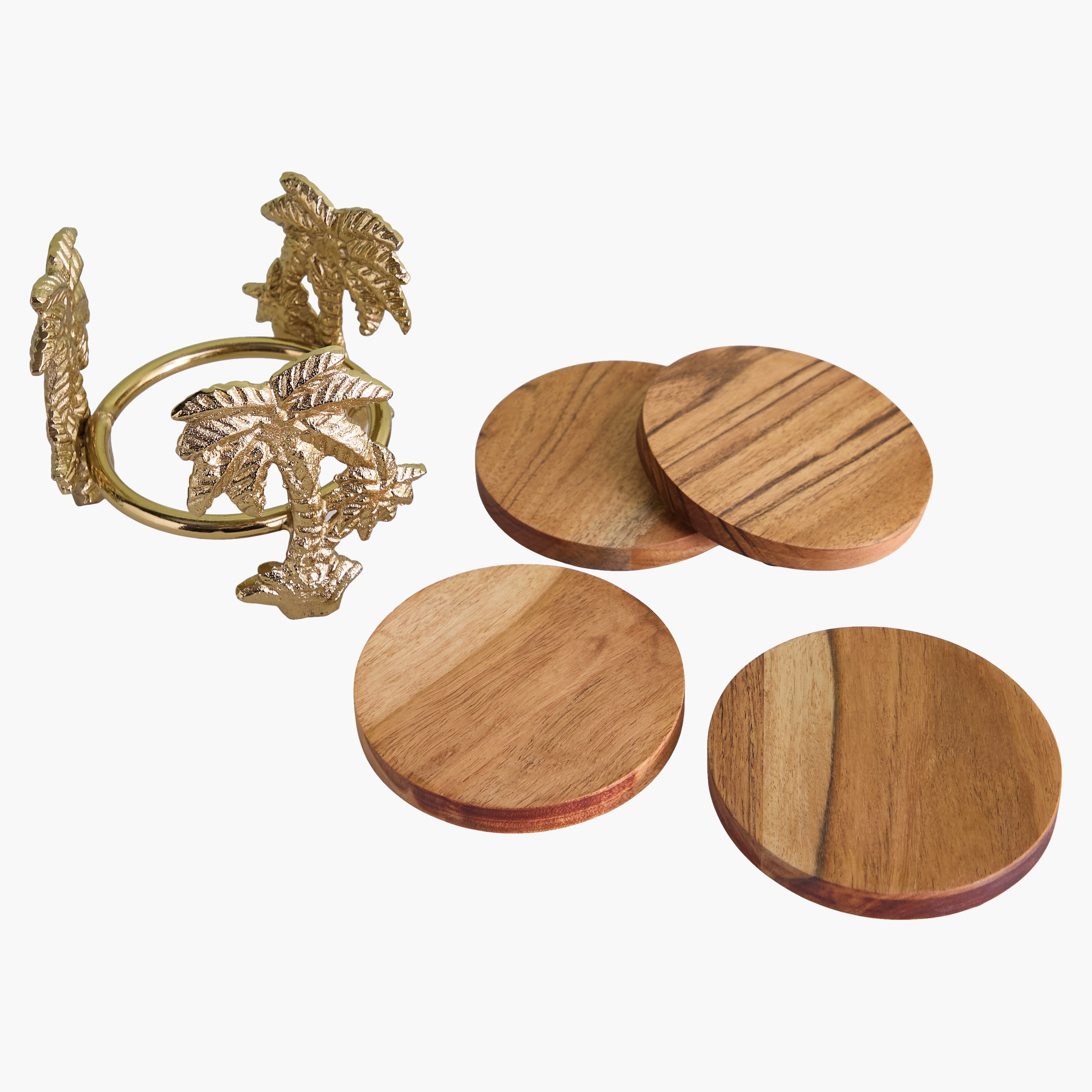 Sands & Palms Sahra 4-Piece Decorative Coaster Set - 13x13x8.5 cm-hbxhomeware-homedecor-figurinesandornaments-image-6