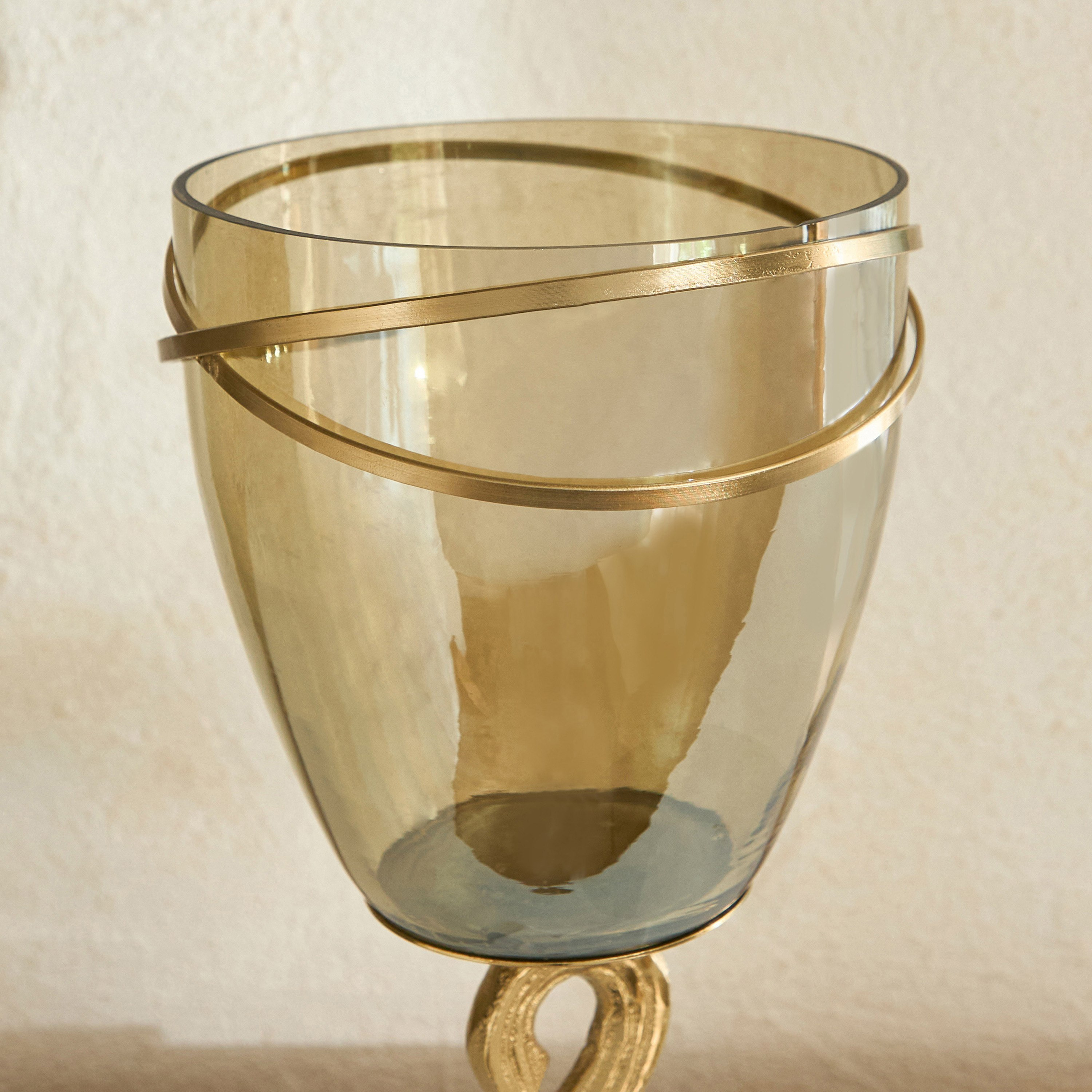 Sands & Palms Sahra Metal and Marble Decorative Votive Holder - 11x11x36 cm-hbxlivingroom-decorandaccessories-candleholders-image-3