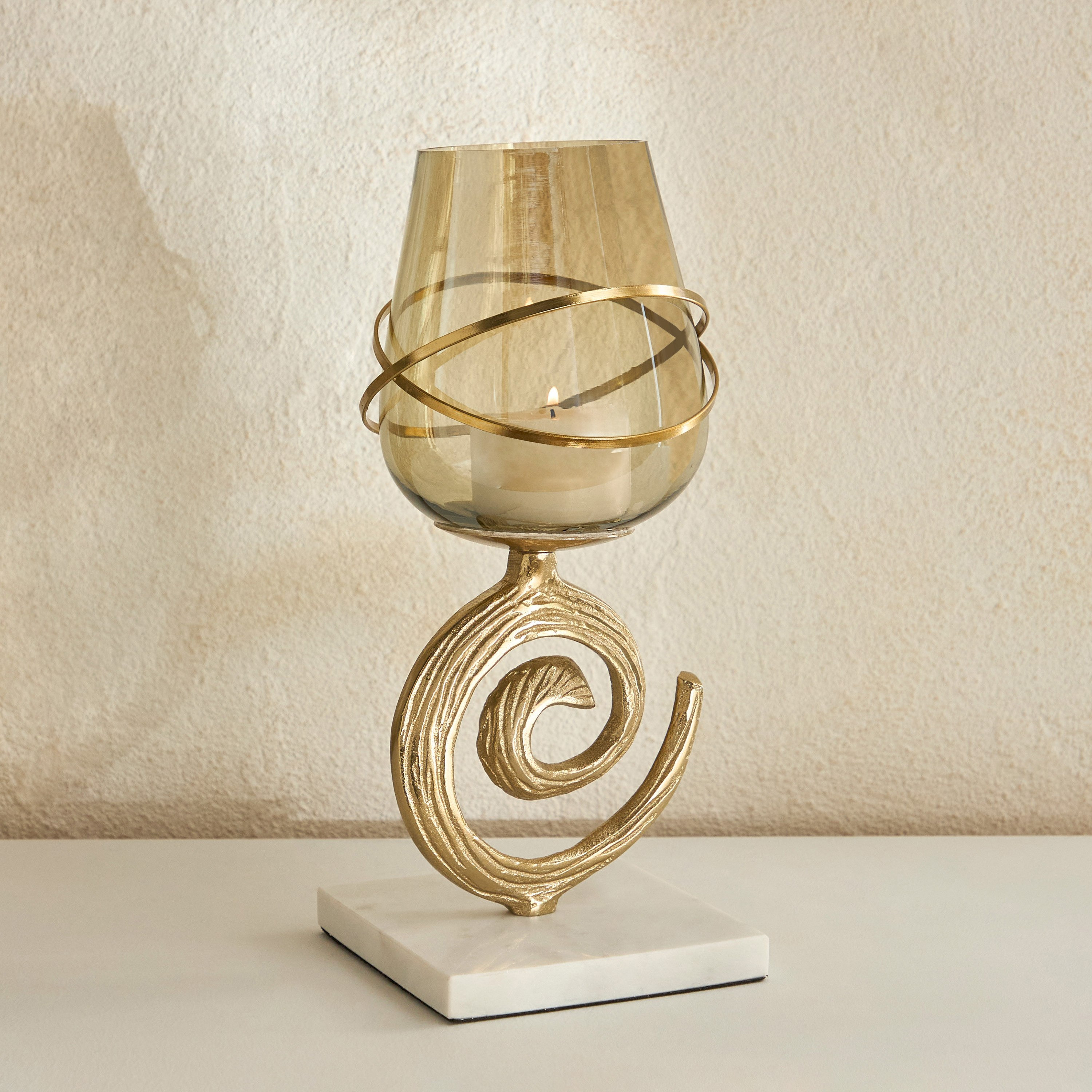 Sands and Palms Sahra Marble Metal Decorative Vase - 14x14x30 cm-hbxbedroom-decorandaccessories-vases-image-1