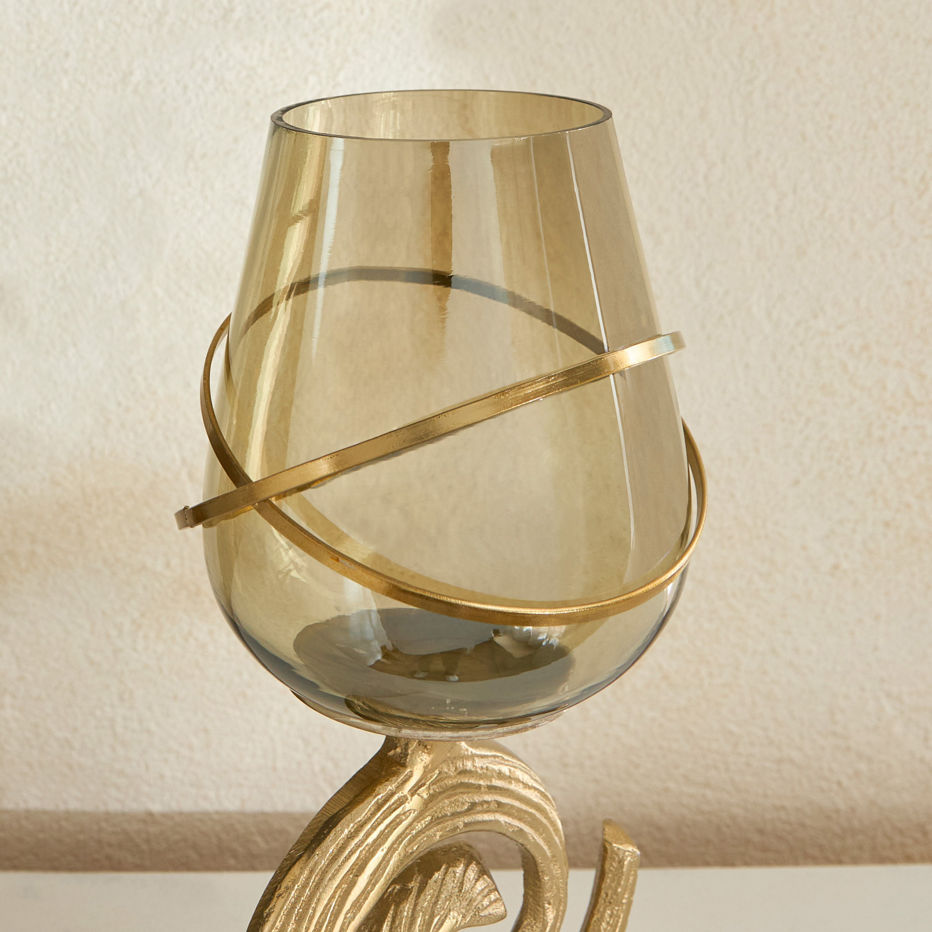 Sands and Palms Sahra Marble Metal Decorative Vase - 14x14x30 cm-hbxbedroom-decorandaccessories-vases-image-3