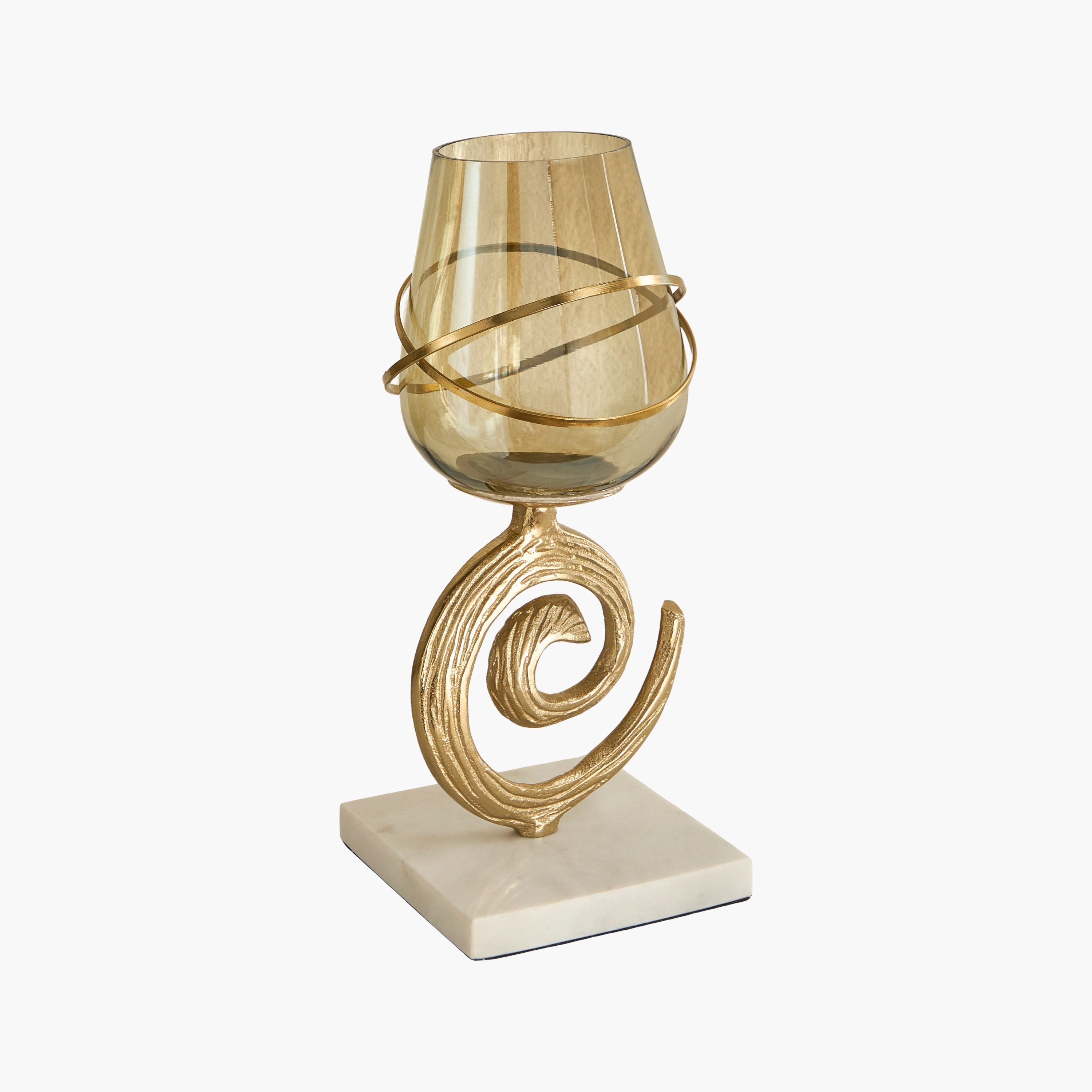 Sands and Palms Sahra Marble Metal Decorative Vase - 14x14x30 cm-hbxbedroom-decorandaccessories-vases-image-5