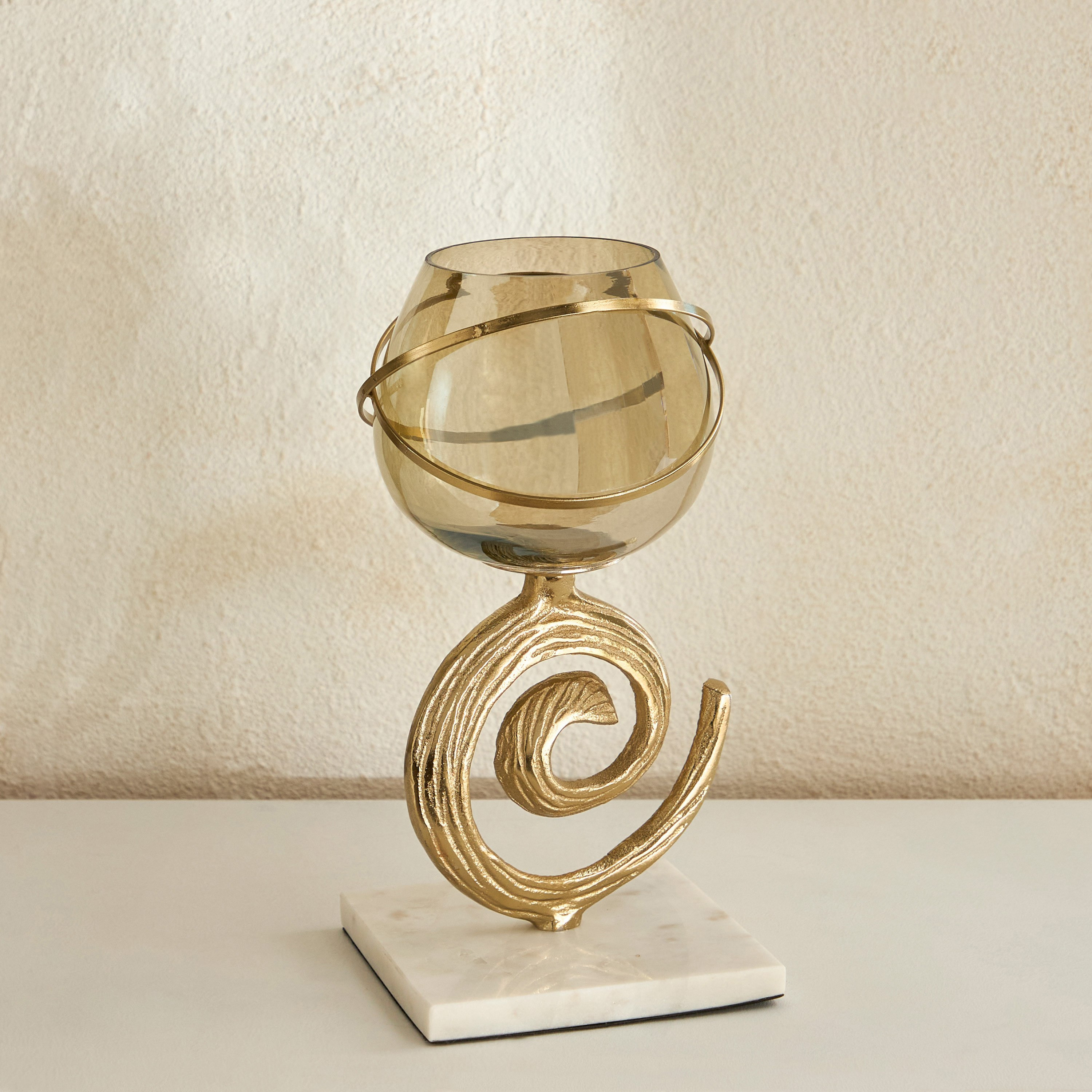 Sands & Palms Sahra Marble and Metal Decorative Vase  - 12x12x28 cm-hbxbedroom-decorandaccessories-vases-image-2