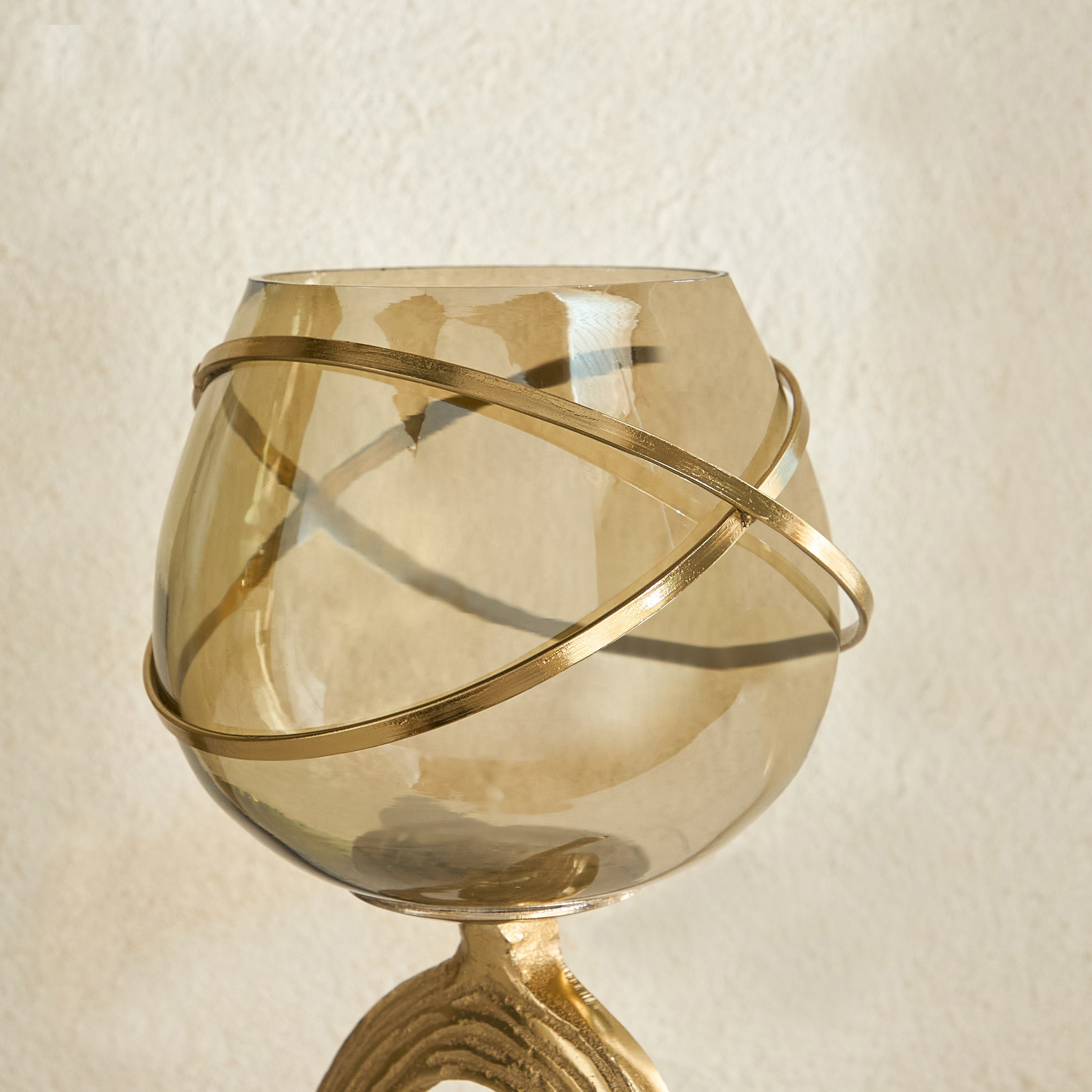 Sands & Palms Sahra Marble and Metal Decorative Vase  - 12x12x28 cm-hbxbedroom-decorandaccessories-vases-image-3