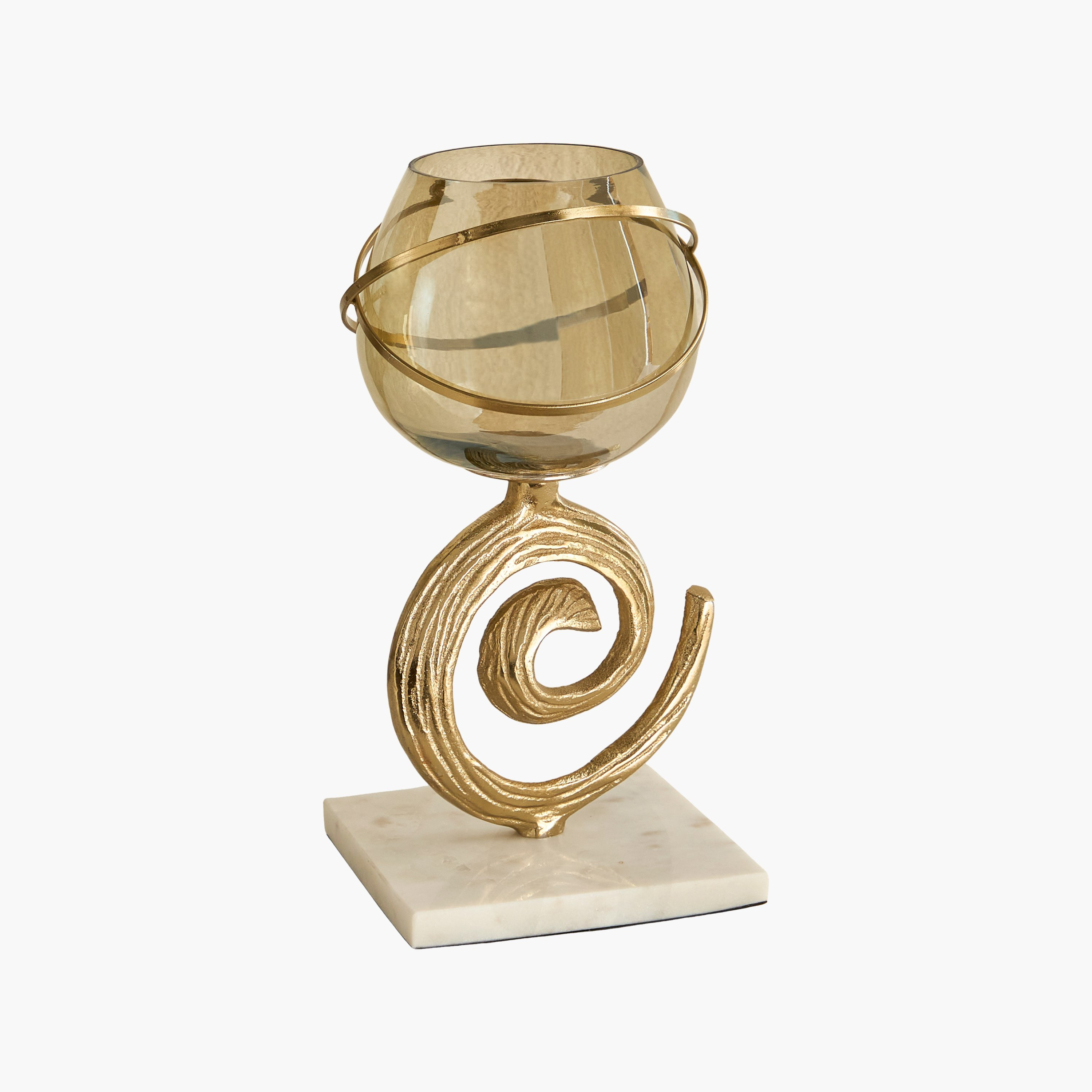 Sands & Palms Sahra Marble and Metal Decorative Vase  - 12x12x28 cm-hbxbedroom-decorandaccessories-vases-image-5
